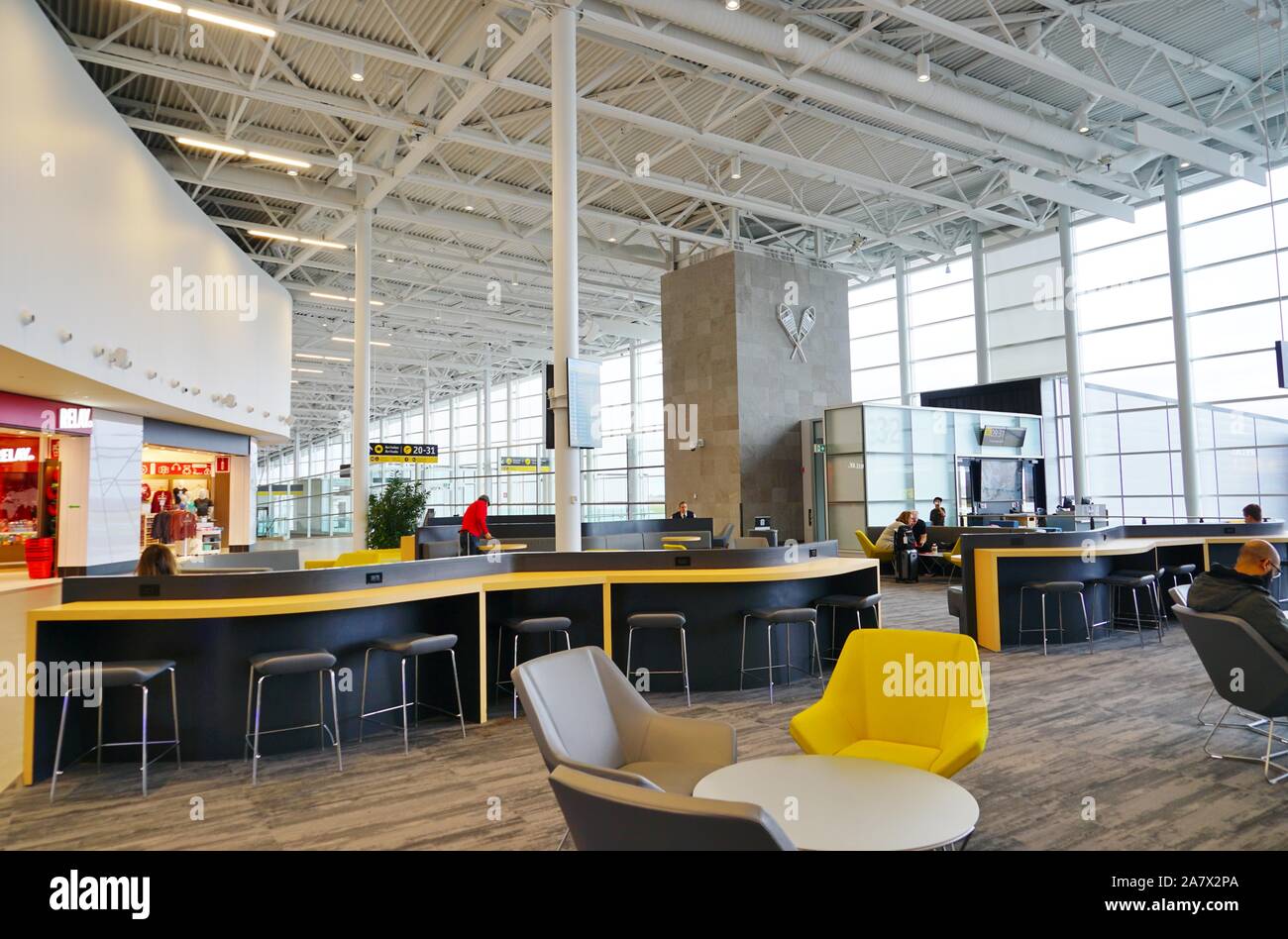 QUEBEC CITY, Kanada - 2 May 2019 - Blick auf den Internationalen Flughafen Jean Lesage (YQB) in Quebec City, Kanada. Stockfoto