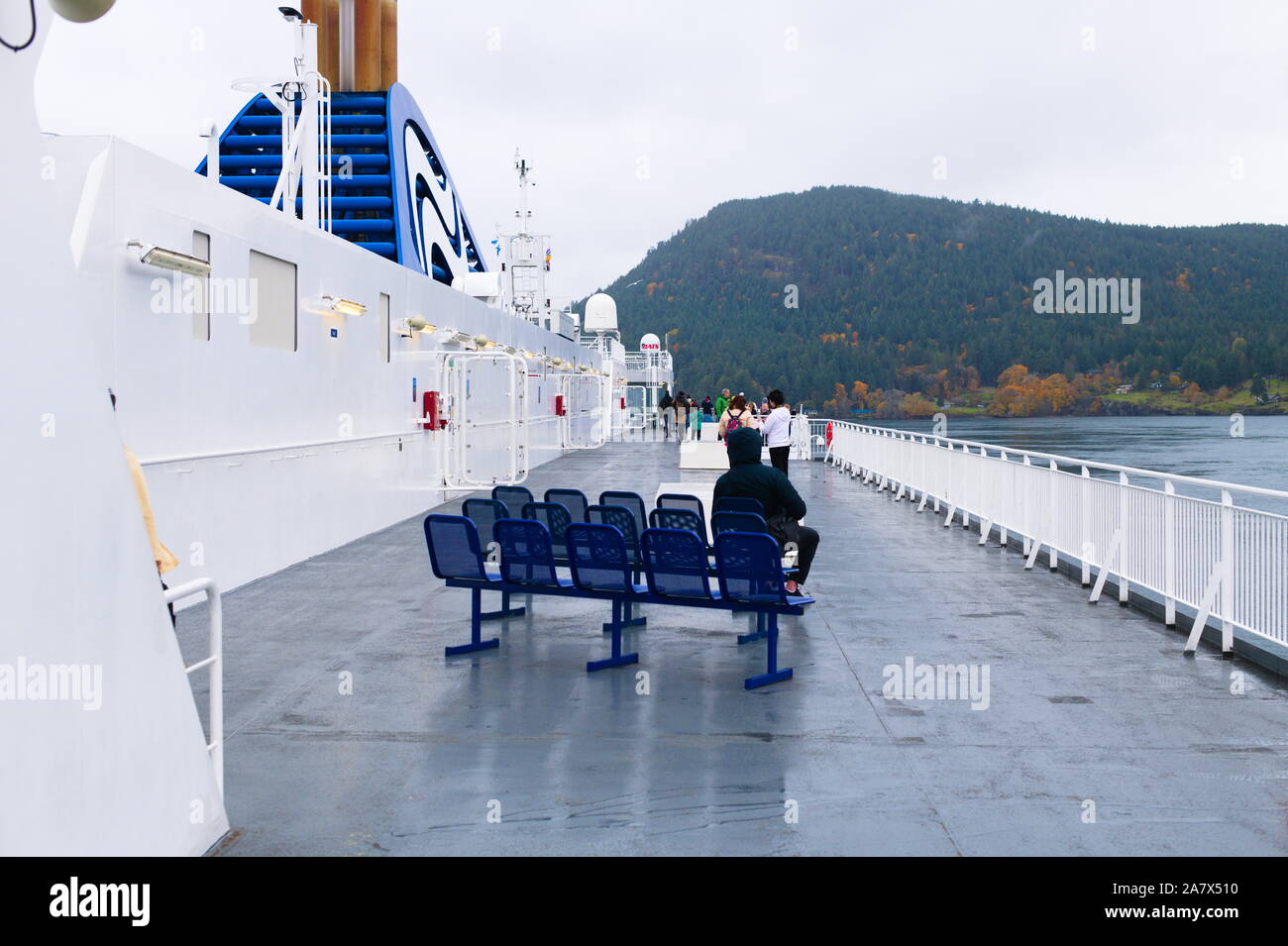 An Bord der Küsten Feier Fähre, British Columbia, Kanada Stockfoto