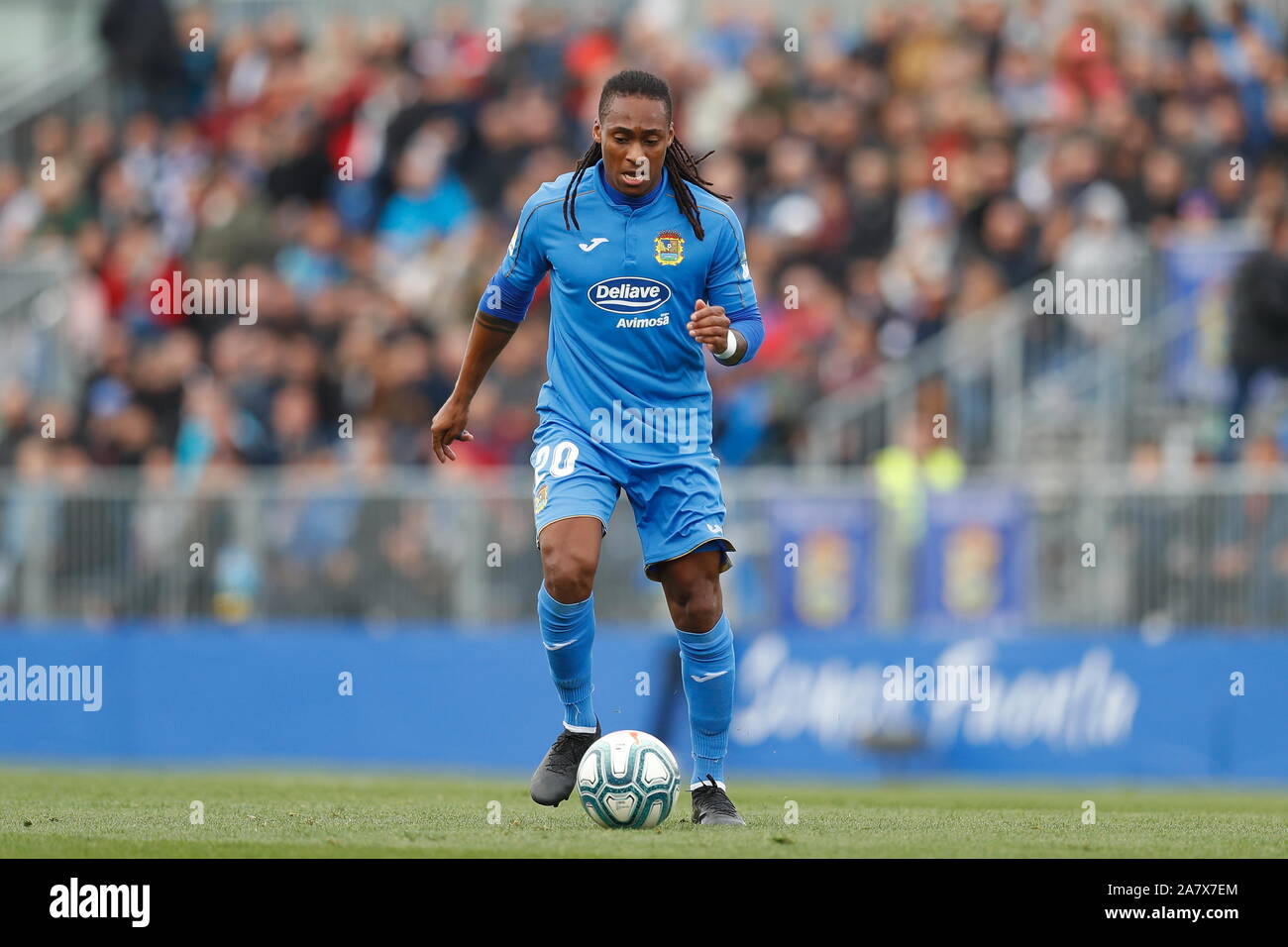 Fuenlabrada, Spanien. 2 Nov, 2019. Anderson Emanuel (Fuenlabrada) Fußball: Spanisch "La Liga SmartBank' Match zwischen CF Getafe 1-1 RC Deportivo La Coruna im Estadio Fernando Torres in Fuenlabrada, Spanien. Credit: mutsu Kawamori/LBA/Alamy leben Nachrichten Stockfoto