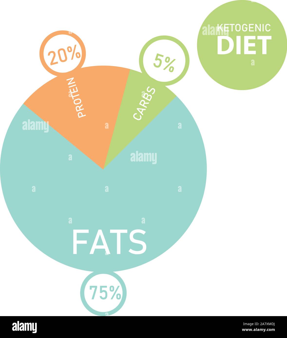 Ketogenic Diät Makros Schaltplan, Low Carbs, hohe gesundes Fett Vector Illustration für infografik Titel - was ist das Stock Vektor