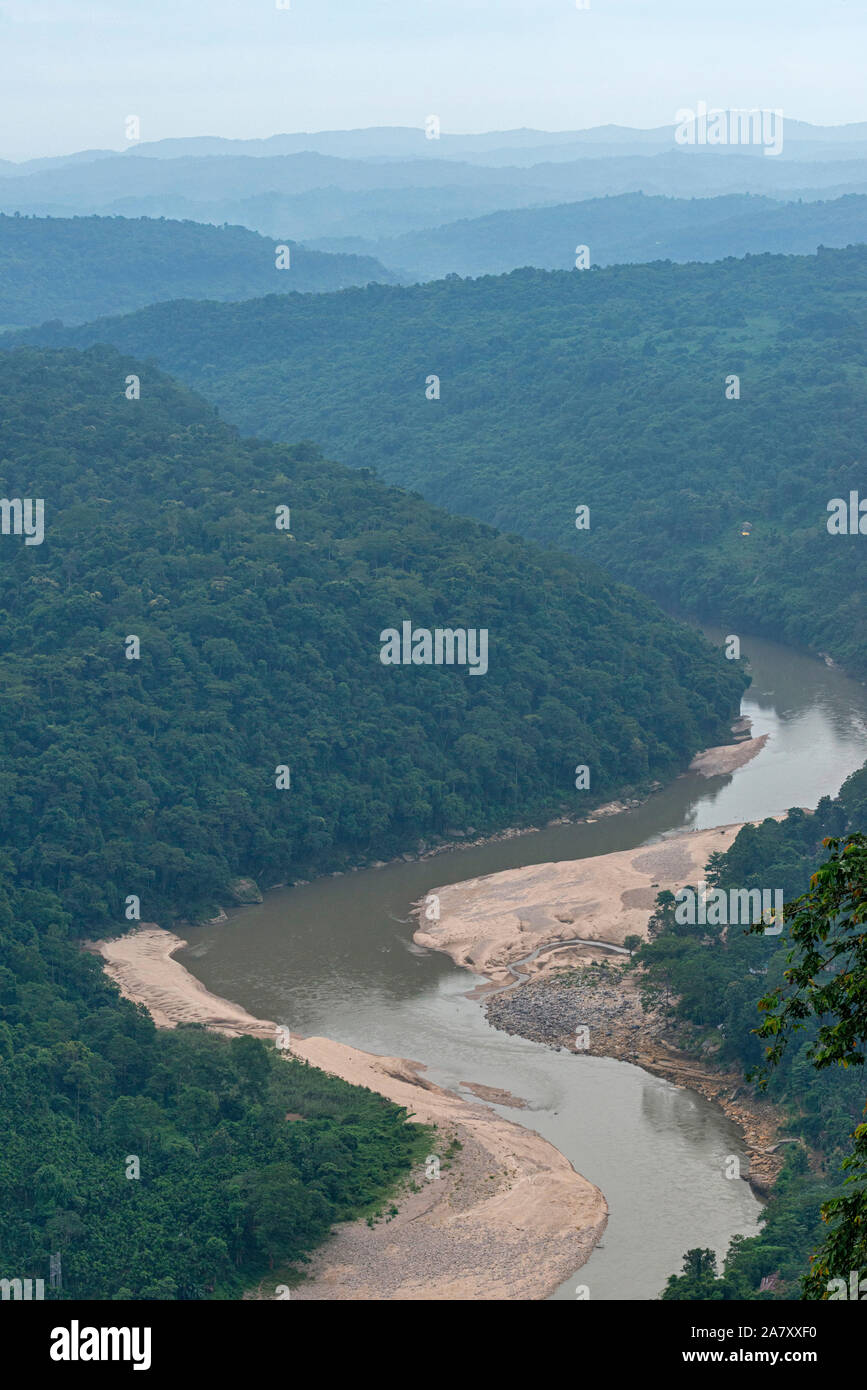 Karwani Fluss, Garo Hills, Meghalaya, Indien Stockfoto