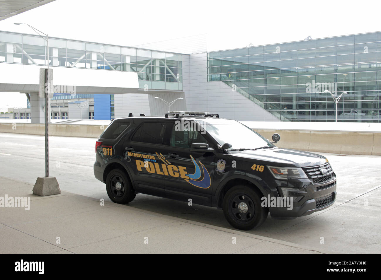 Flughafen Detroit Metro Police Department Fahrzeug, Detroit Airport, Detroit, Michigan, USA Stockfoto
