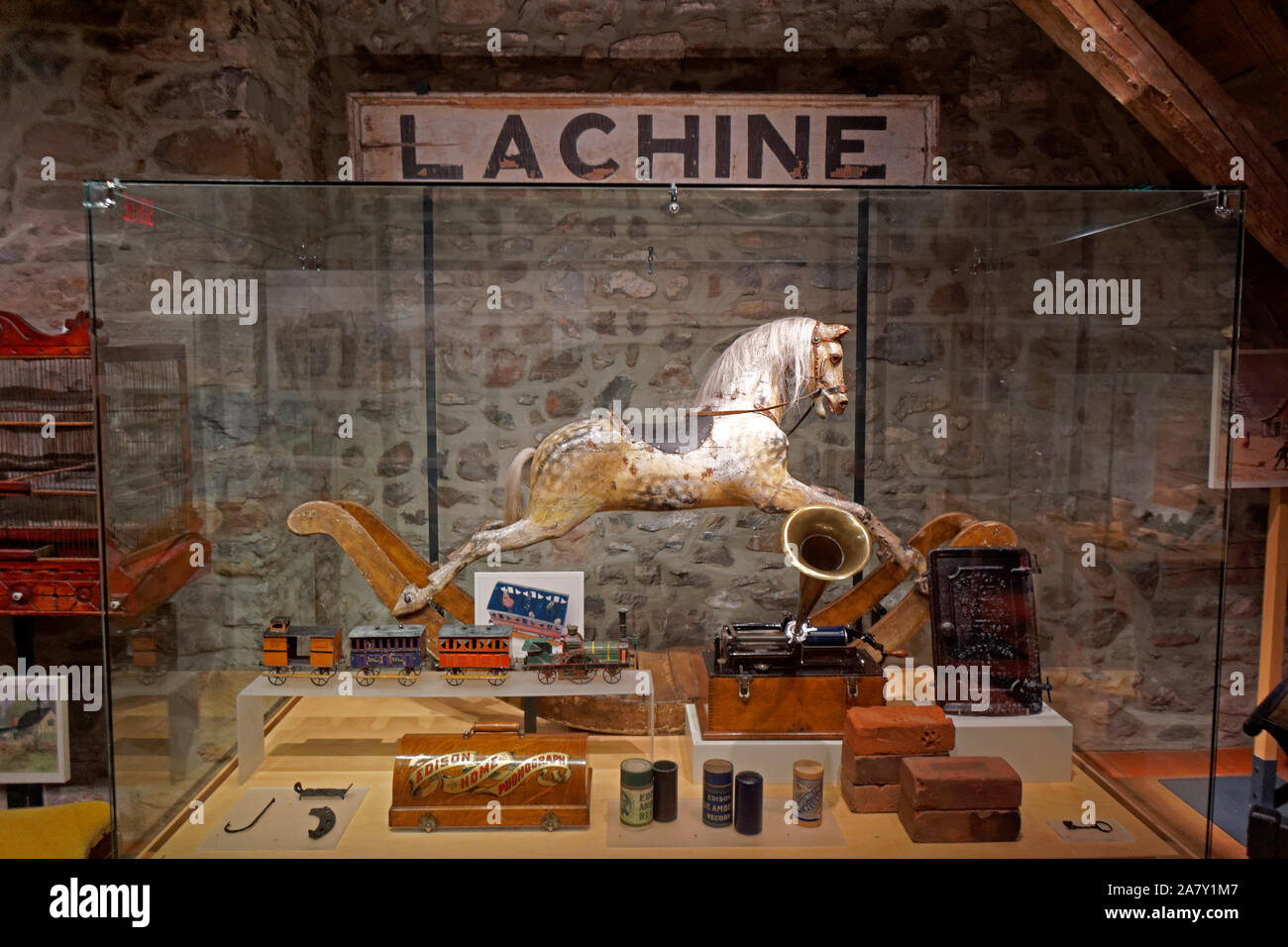 Historische Artefakte im Museum der Lachine, Montreal, Quebec, Kanada Stockfoto