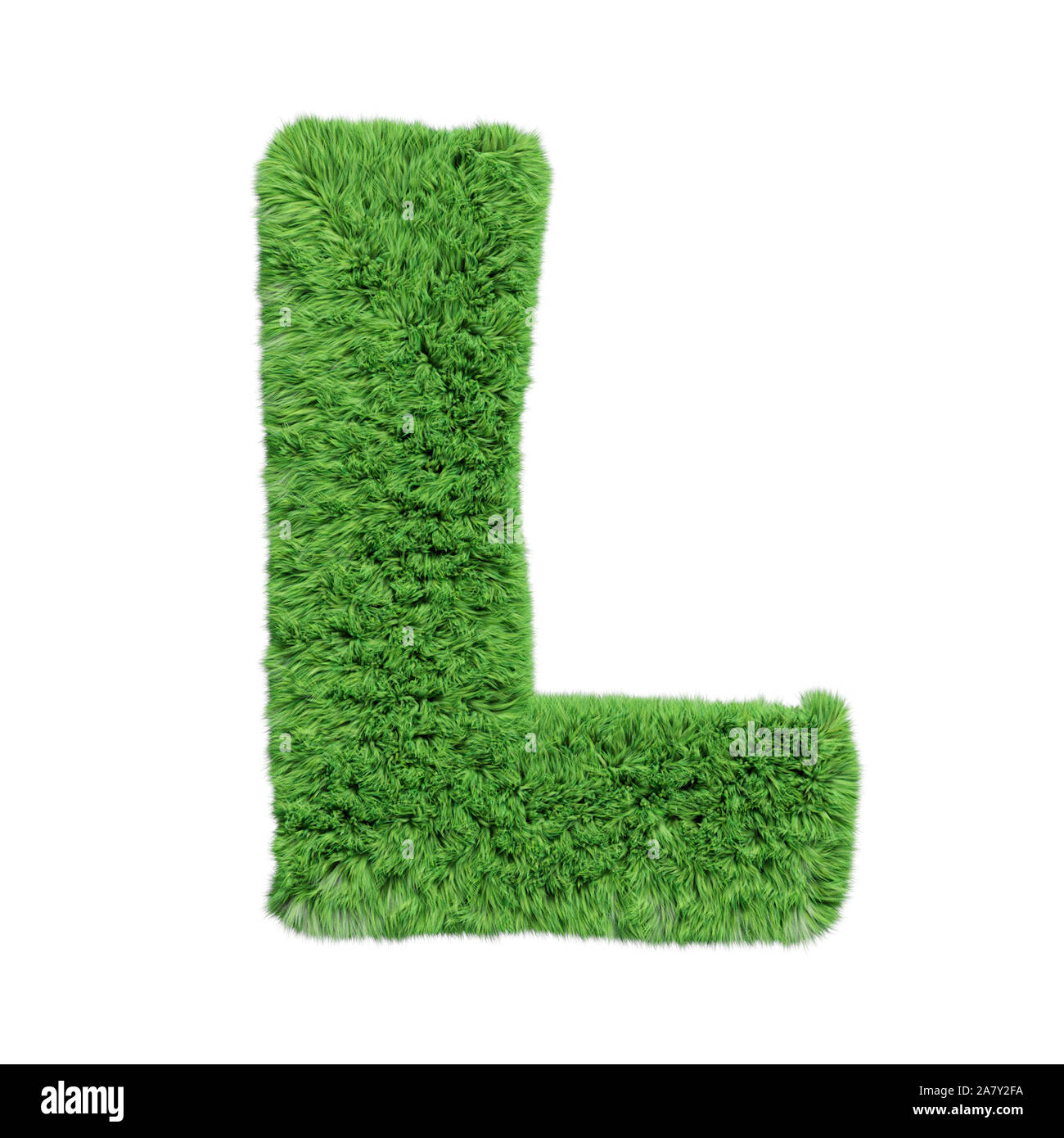 Gras alphabet Buchstabe l. isoliert auf weißem 3D-Abbildung. Stockfoto