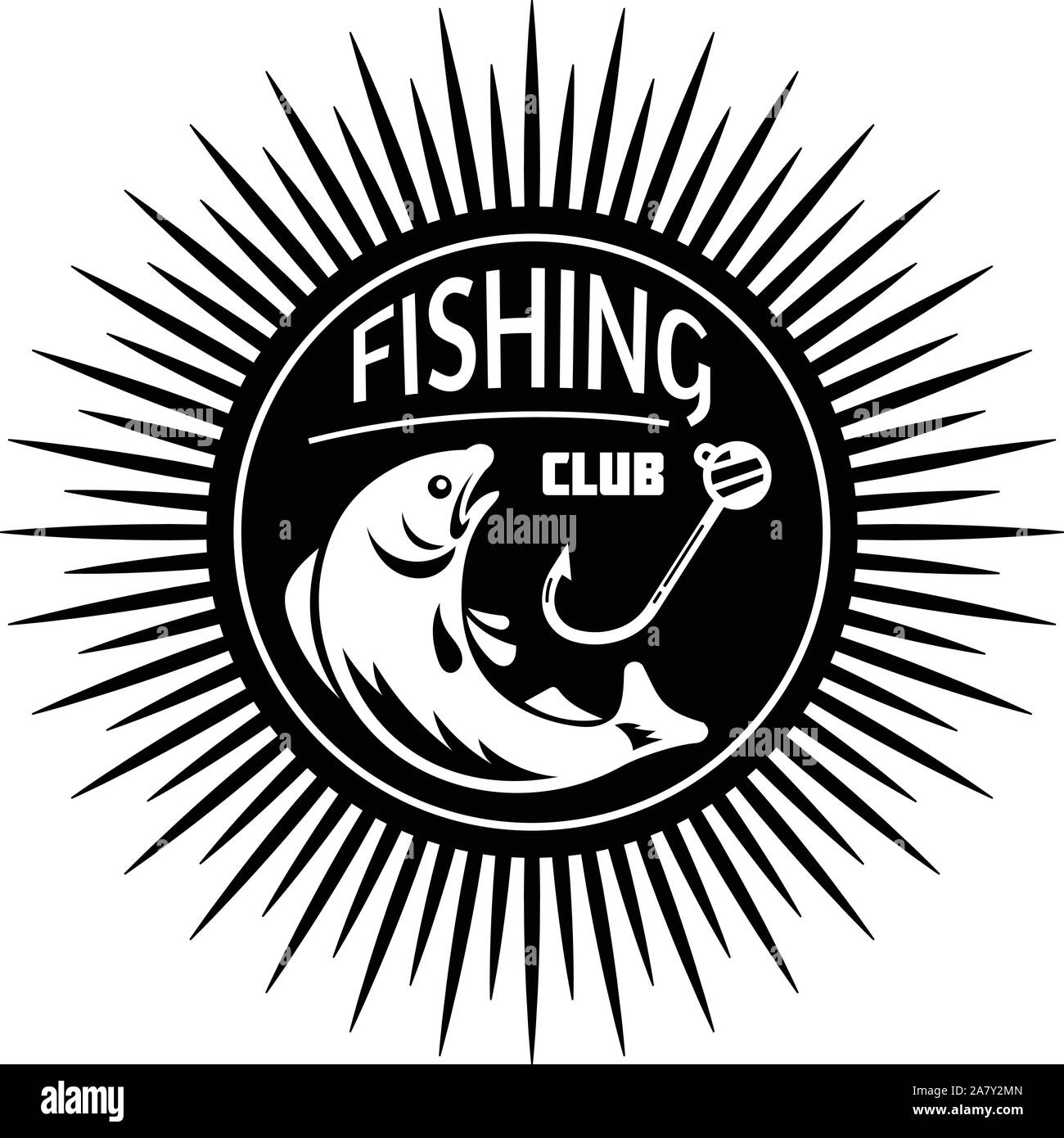Stadt Fishing Club Logo, einfachen Stil Stock Vektor