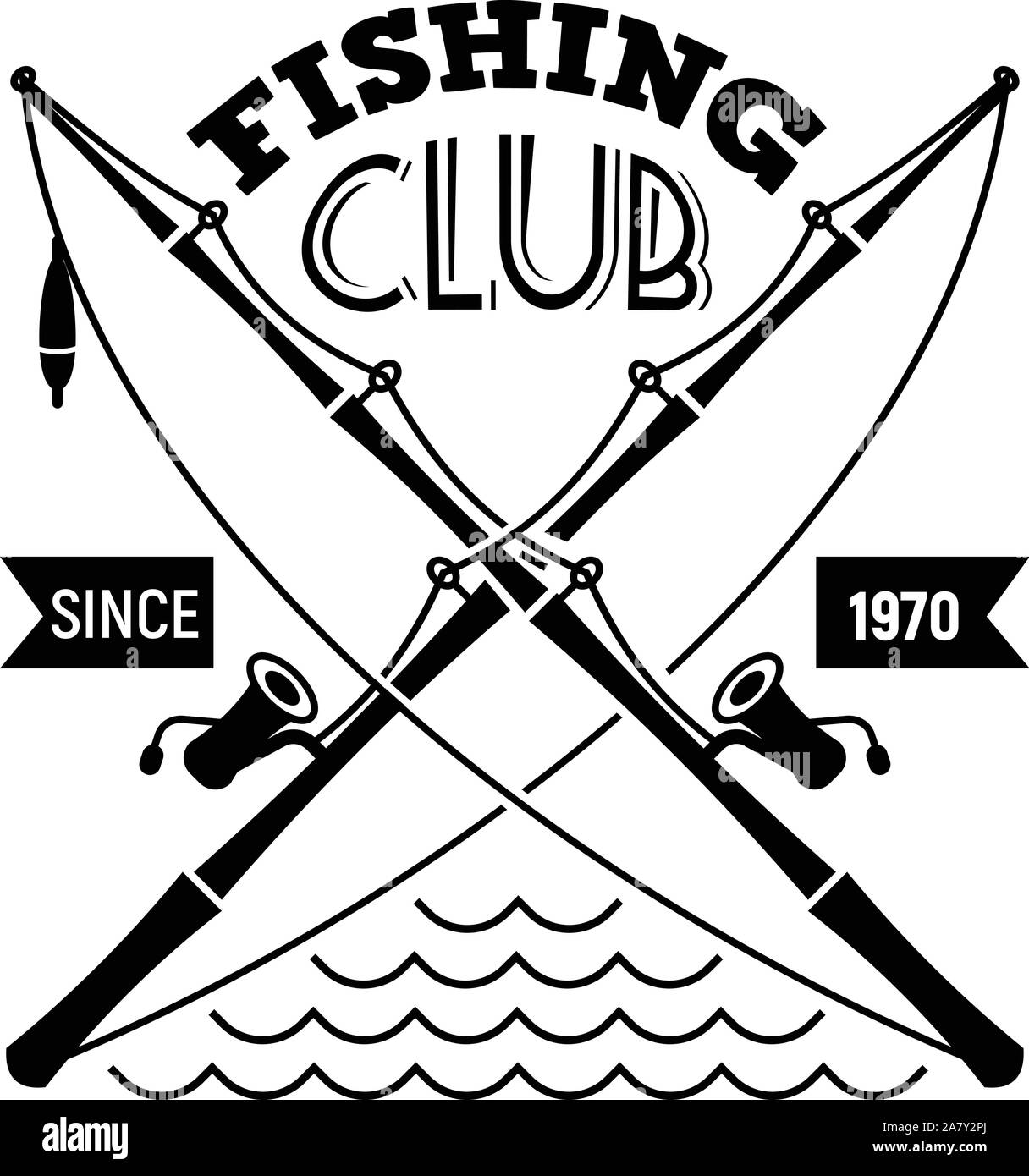 Fishing Club Logo, einfachen Stil Stock-Vektorgrafik - Alamy