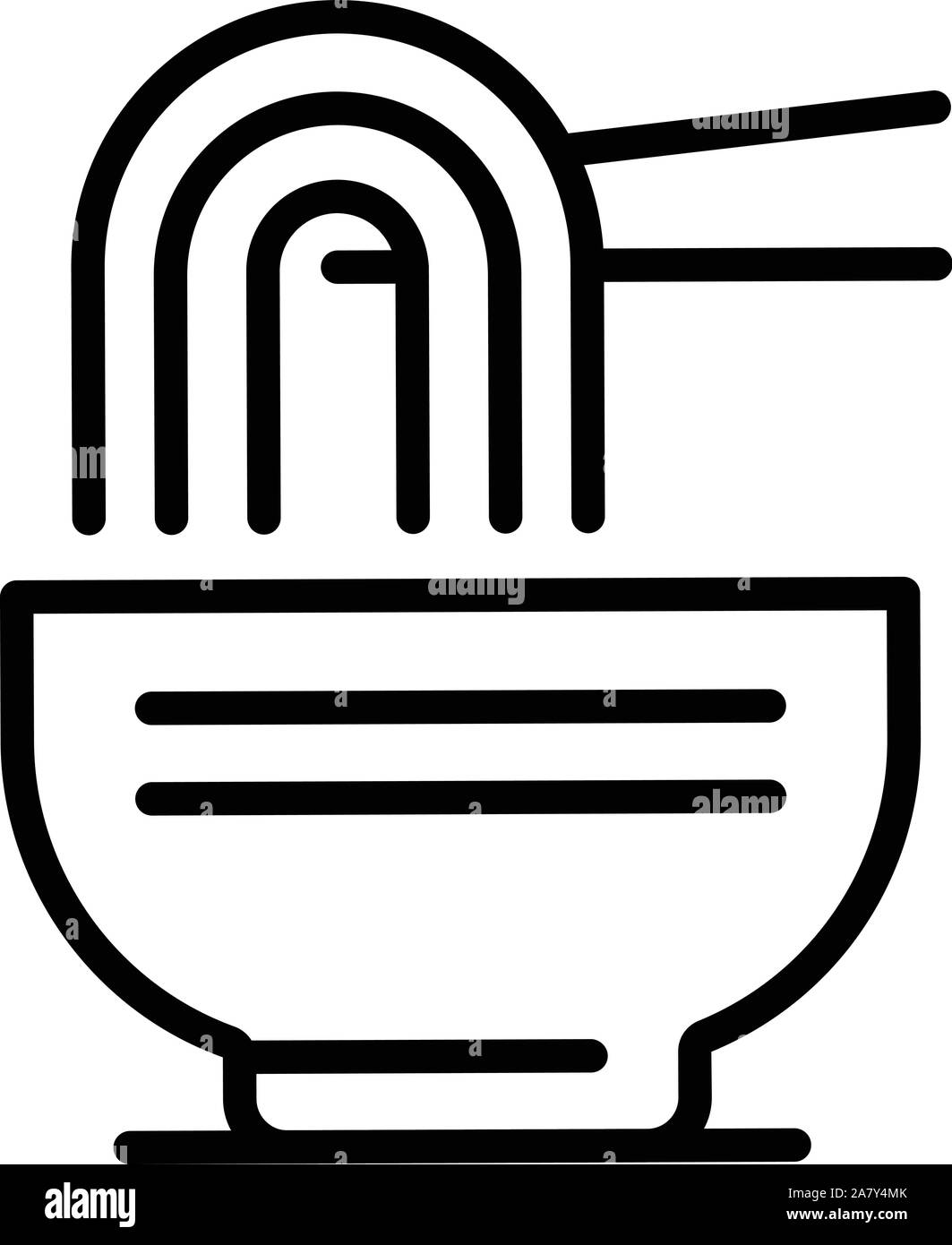 Würzige ramen Symbol, outline Style Stock Vektor