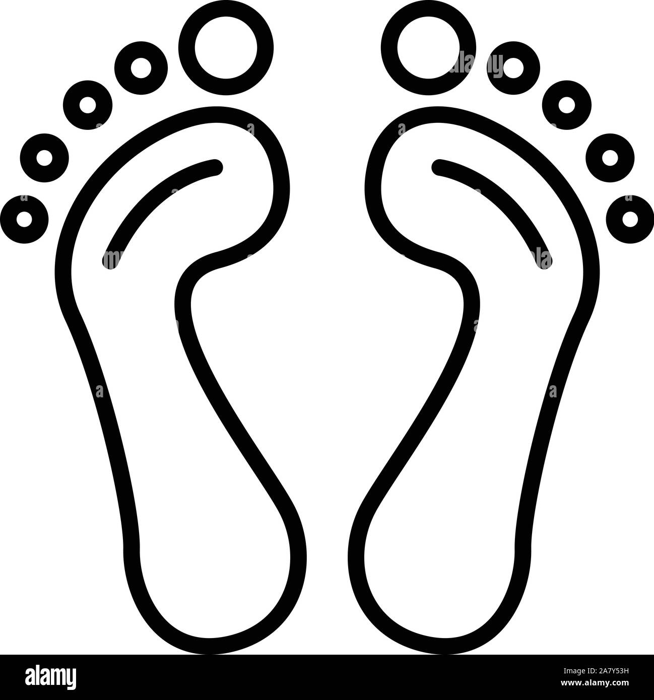 Fuß-Symbol "Drucken", umriss Stil Stock Vektor