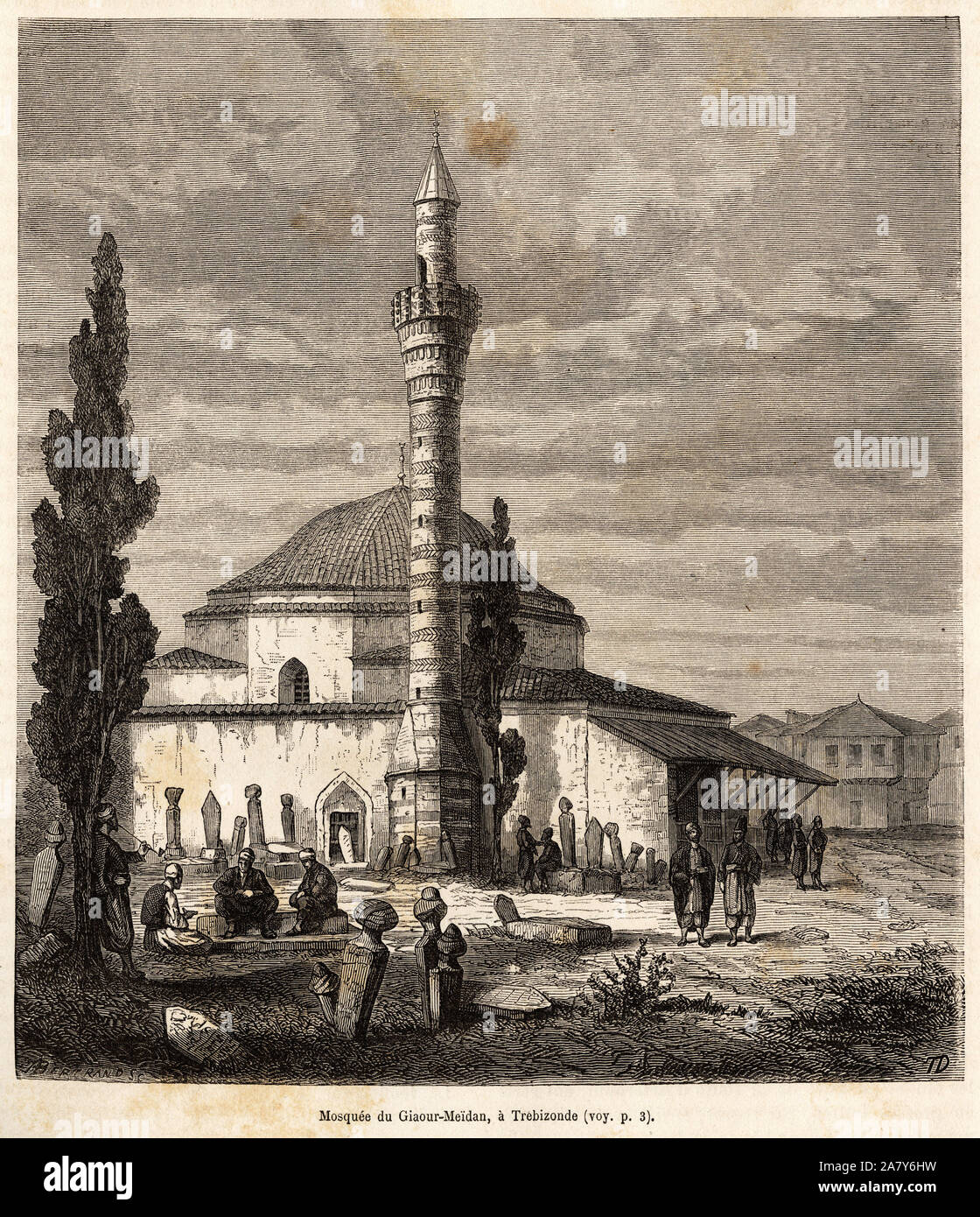 La mosquee de Giaour-Meidan (giaour Meidan) eine Trebizonde (actuelle Trabzon, Sur Le Littoral de la Mer noire, Turquie), qui fut autrefois une Eglise Stockfoto