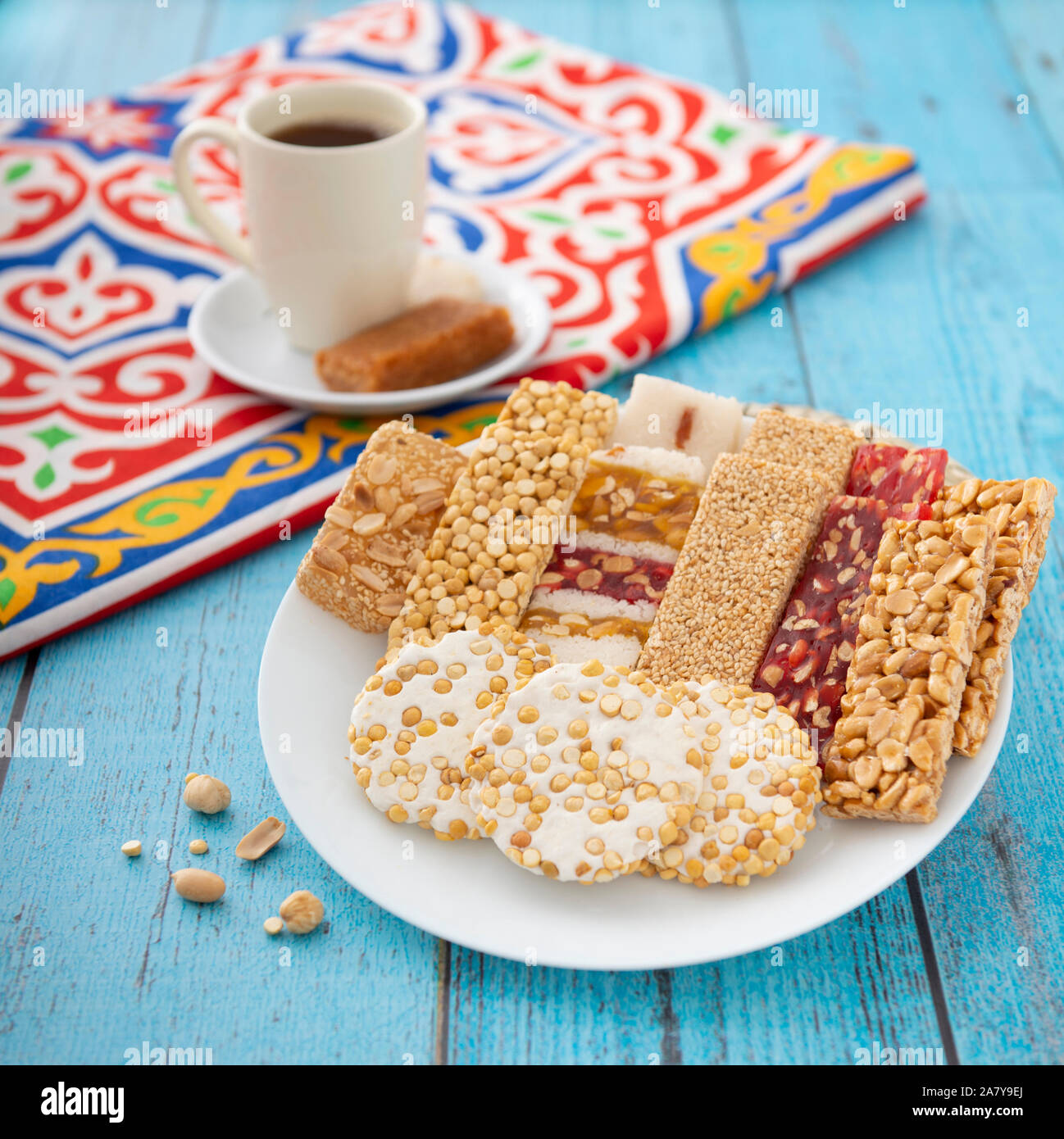 Ägyptische traditionelle Prophet Muhammad Geburtstagsfeier Frühstück, die ägyptische Kultur Stockfoto