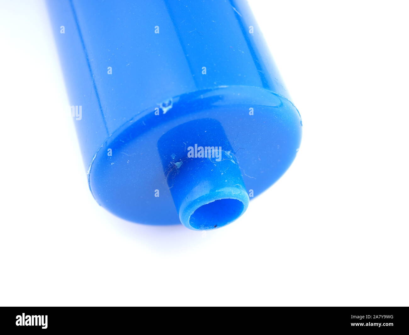 Blue Air Balloon Pumpe auf weißem Hintergrund Stockfoto