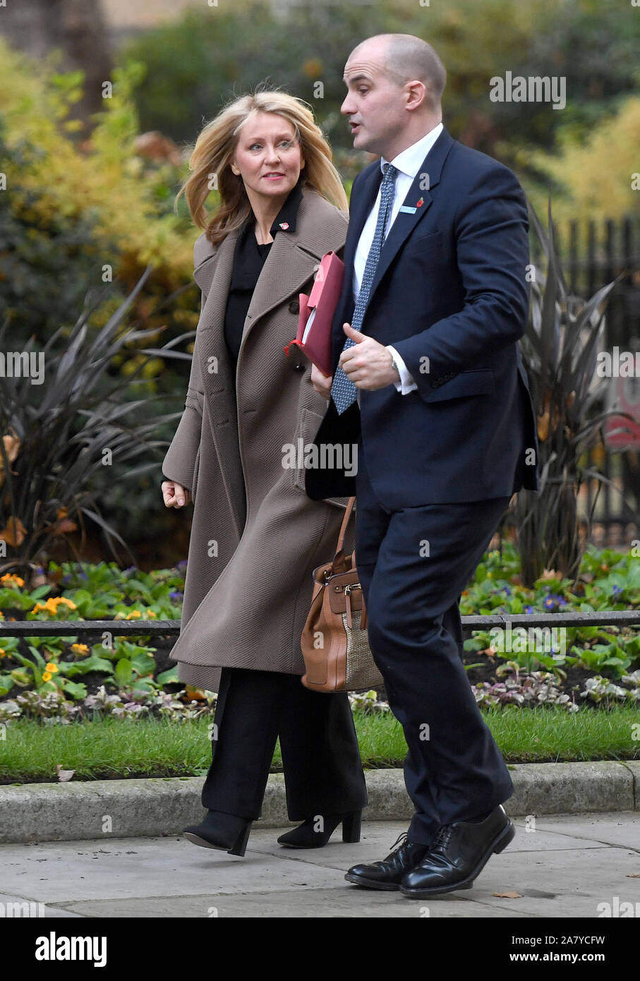 Minister für den nördlichen Kraftpaket und lokalen Wachstum Jake Berry und Staatsminister für Gehäuse Esther McVey kommen für eine Kabinettssitzung in Downing Street, London. Stockfoto