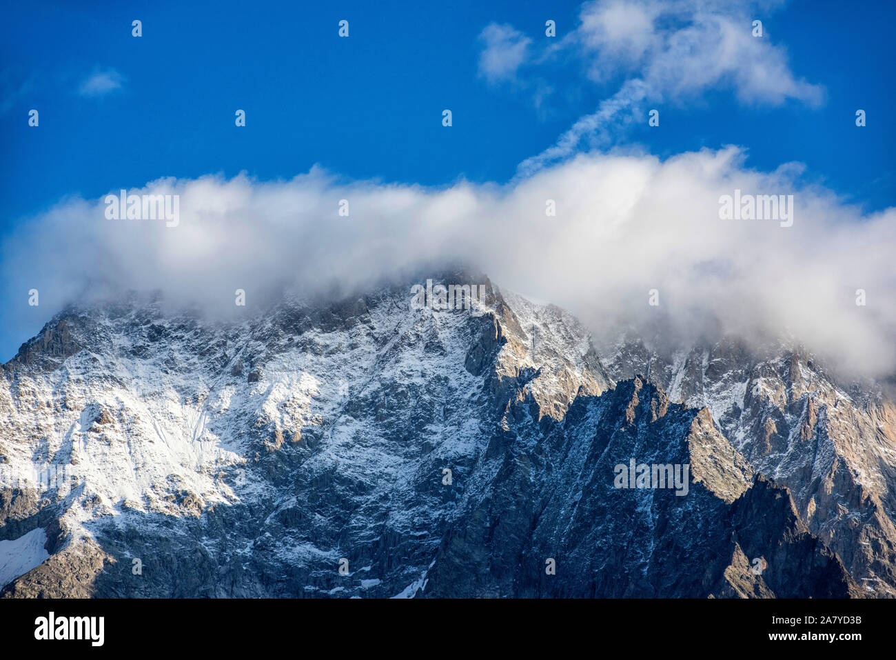 Die Alpen gesehen von der anderen Seite der Mon Blanc Tunnel, Italien Europa EU Stockfoto