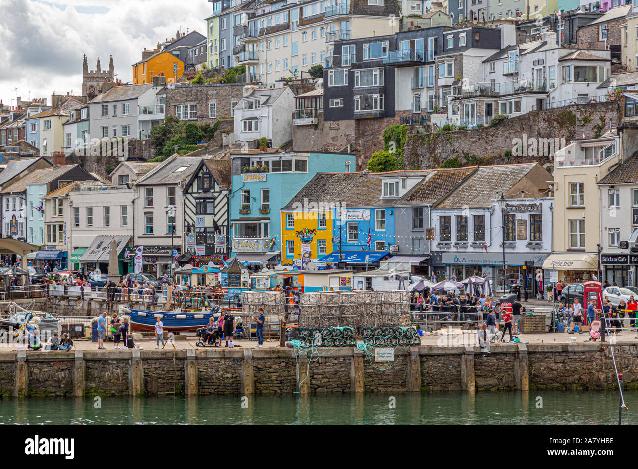 Hafen von Brixham in Devon Stockfoto