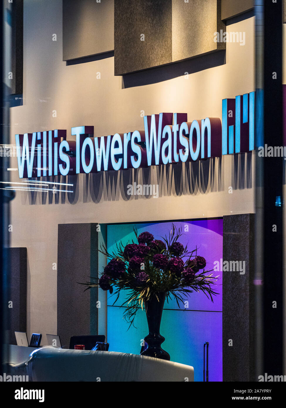 Willis Towers Watson Versicherungsgesellschaft Hauptsitz / Zentrale auf Lime Street in der City von London, Londons Finanzviertel Stockfoto