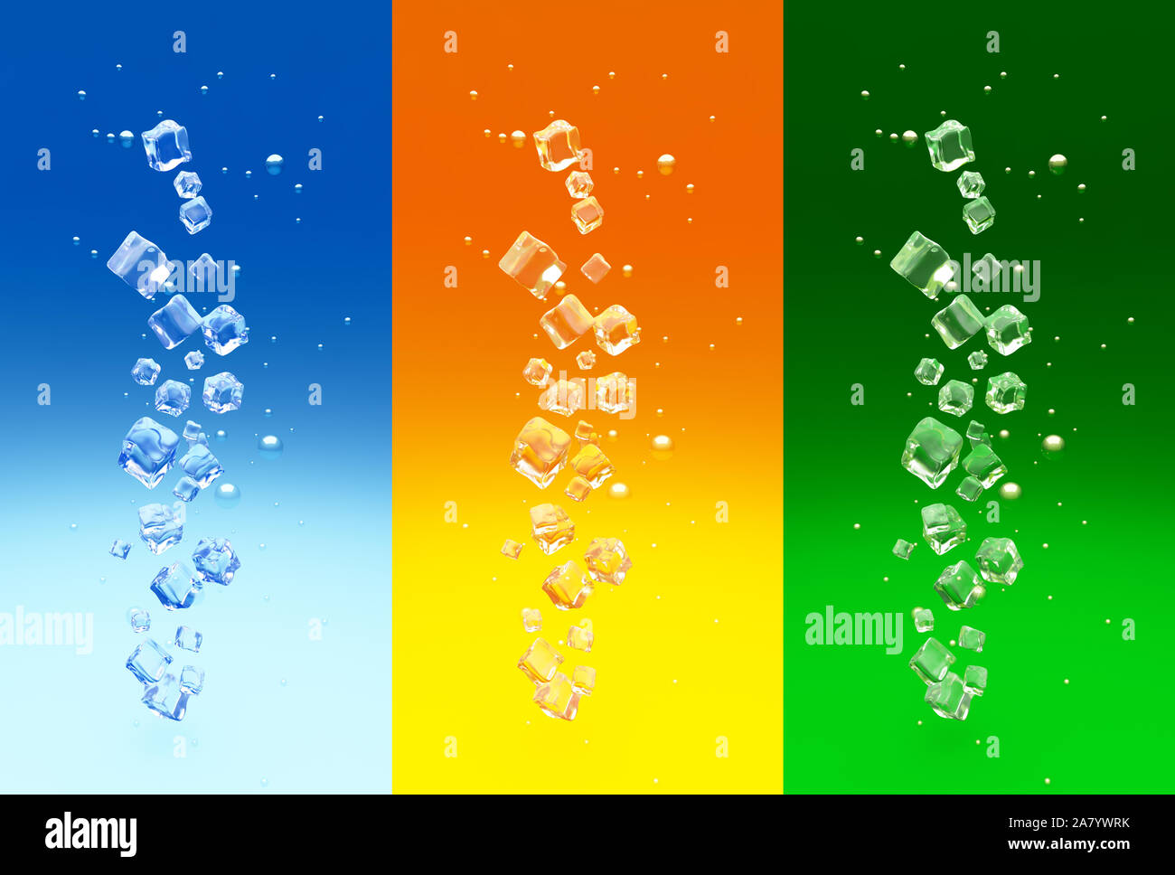 Bunte, Eis, Abstraktion, Kulisse. 3D Rendering 3 Abbildung d. Stockfoto