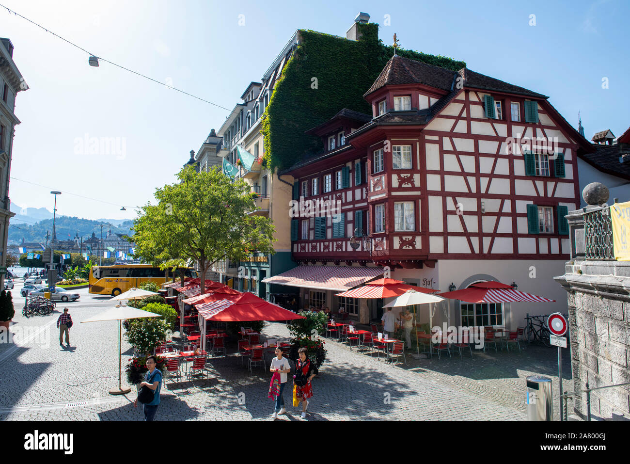 Einem sonnigen Sommertag in der Stadt Luzern in der Schweiz, in Europa Stockfoto Einem sonnigen Sommertag in der Stadt Luzern in der Schweiz, in Europa Stockfoto
