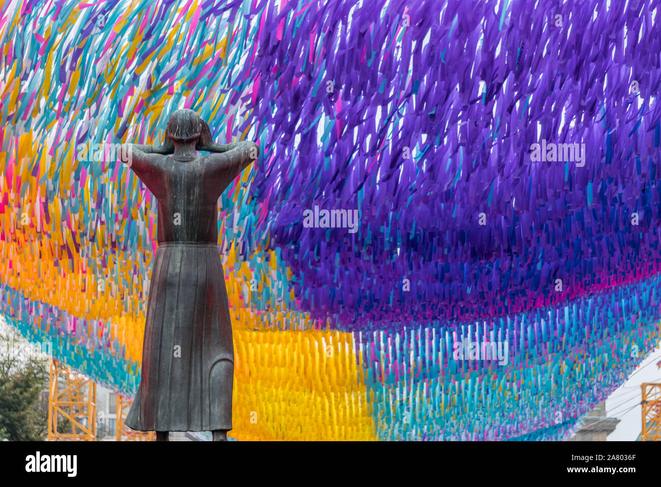 Straße des 17. Juni Berlin, Kunst Installation 'Visions in Motion" durch Los Angeles Künstler Patrick Shearn für den 30. Jahrestag des Mauerfalls. Stockfoto