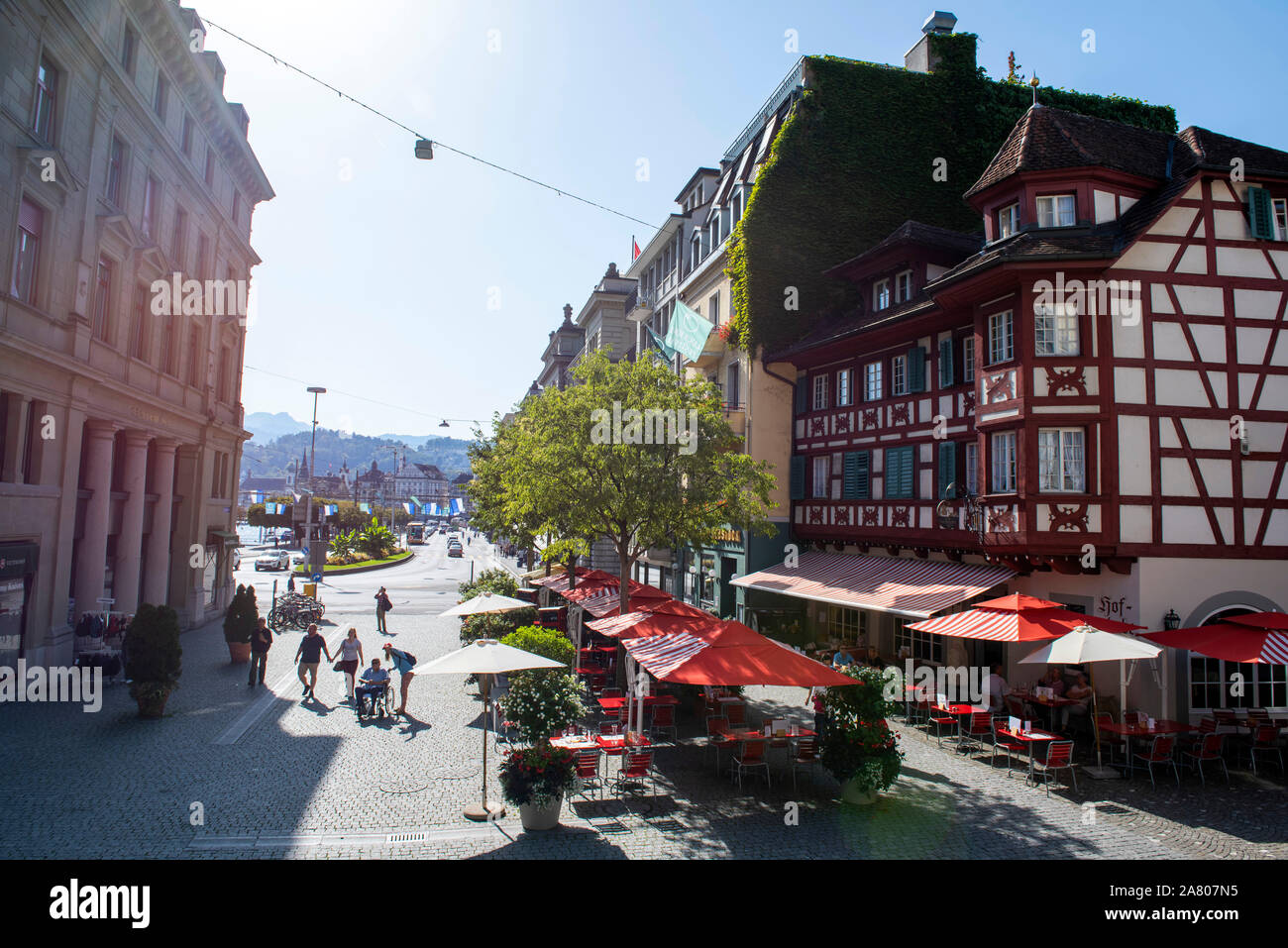 Einem sonnigen Sommertag in der Stadt Luzern in der Schweiz, in Europa Stockfoto Einem sonnigen Sommertag in der Stadt Luzern in der Schweiz, in Europa Stockfoto