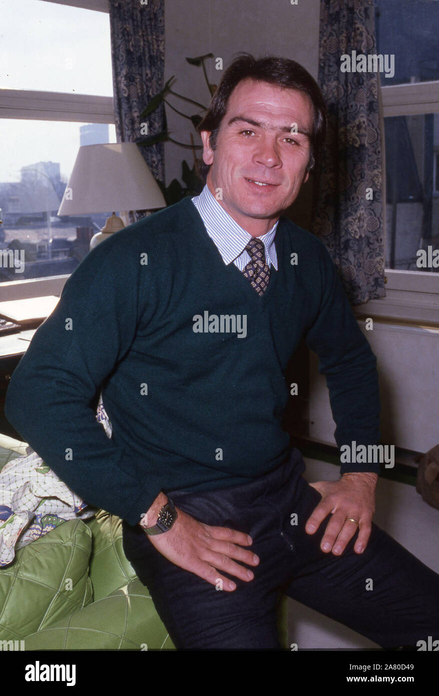 Tommy Lee Jones im Intercontinental Hotel, London 1983 Stockfoto