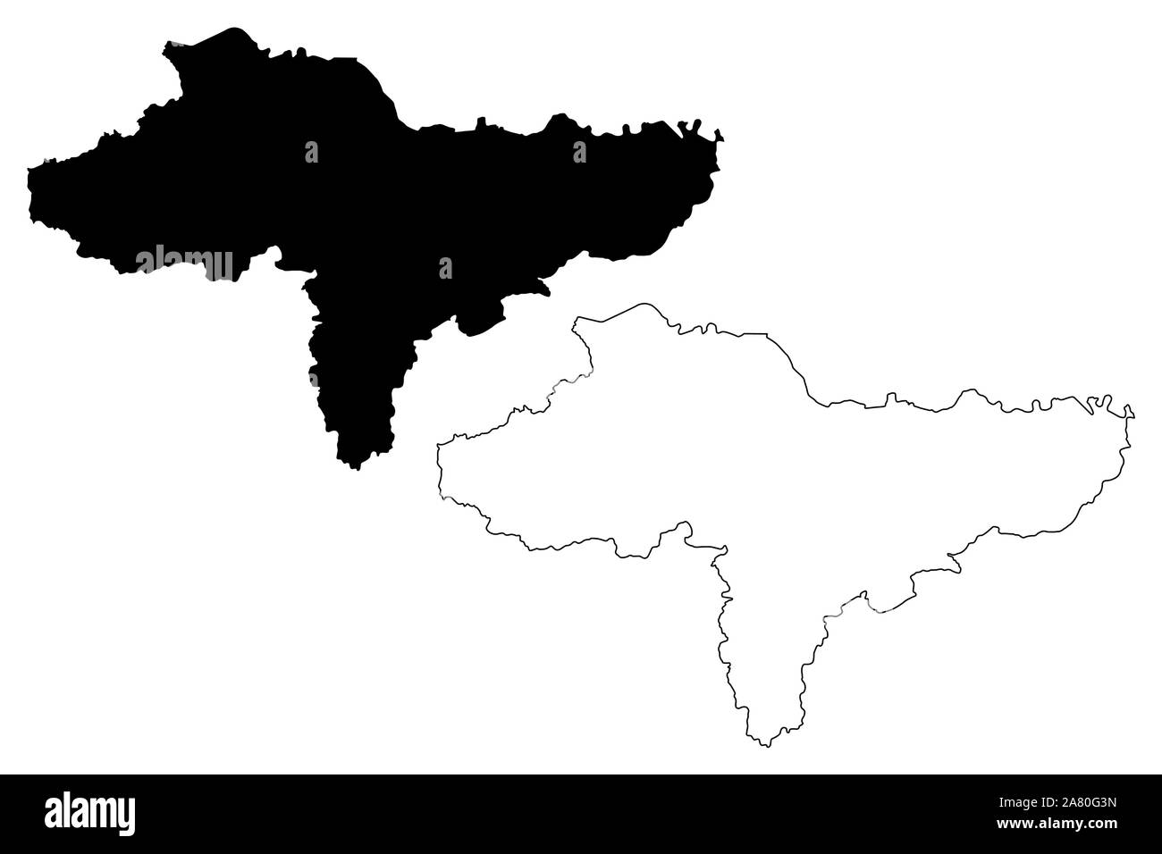 Varazdin County (Grafschaften von Kroatien, Republik Kroatien) Karte Vektor-illustration, kritzeln Skizze Varazdin Karte Stock Vektor