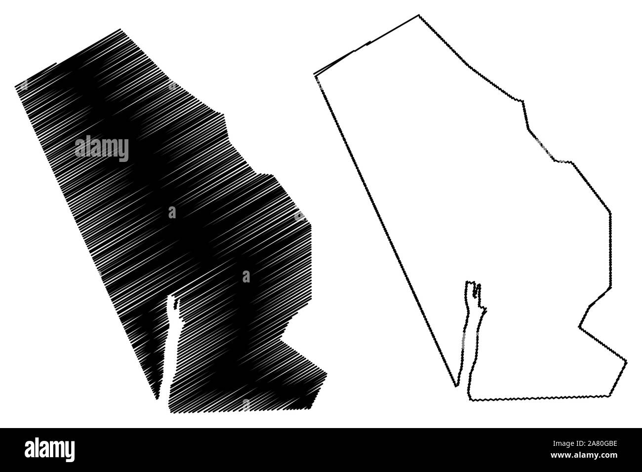 Gemeinde und Bezirk von Skagway, Alaska (Stadtbezirke und Volkszählung in Alaska, die Vereinigten Staaten von Amerika, USA, USA, USA) Karte Vector Illustration, scr Stock Vektor