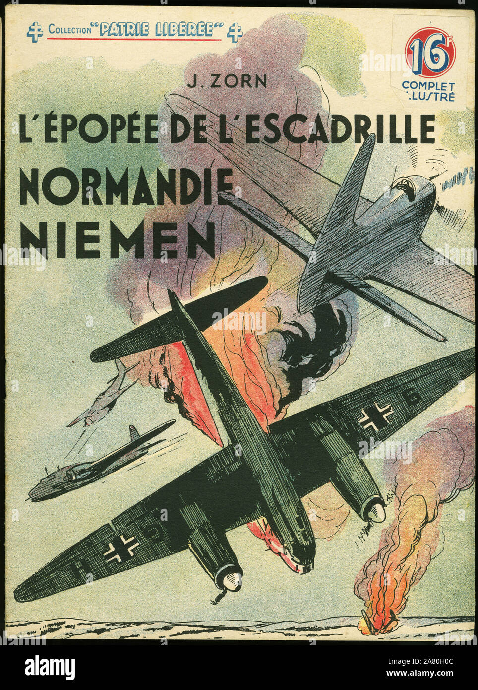 Couverture d'un illustre pour la jeunesse "L'epopee de l'Escadrille Normandie Niemen' de J. Zorn, Editionen Rouff, Sammlung Patrie liberee, Numero 23, Stockfoto