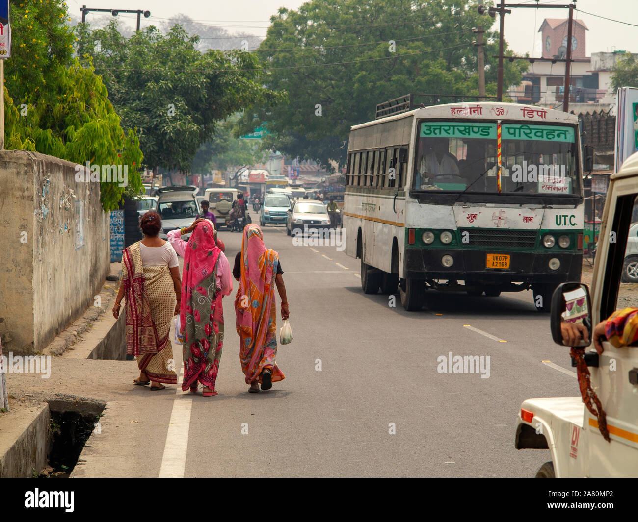 Street Scene an Kaladhungi, Uttarakhand, Indien Stockfoto