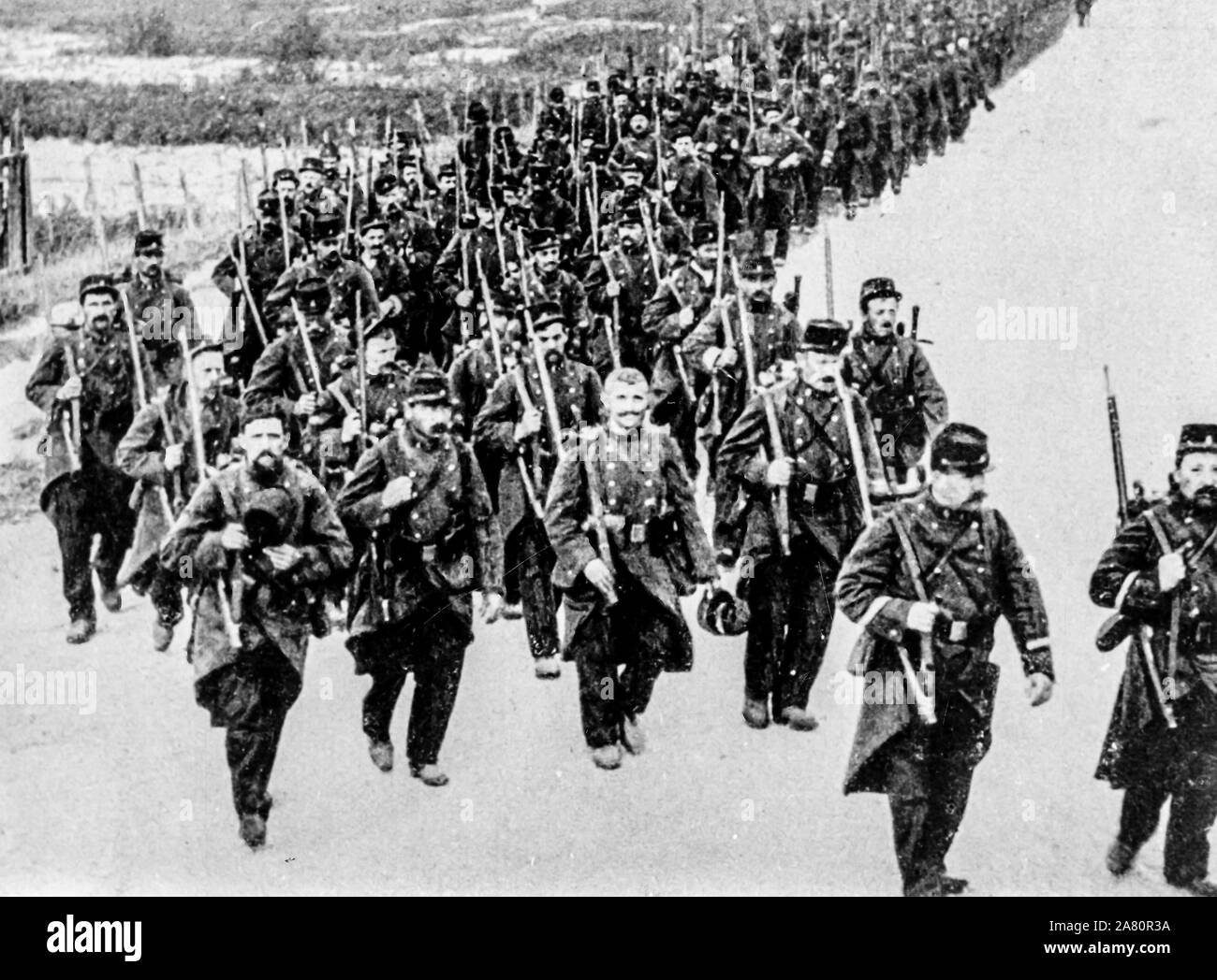 Französische Truppen, Weltkrieg II. Stockfoto