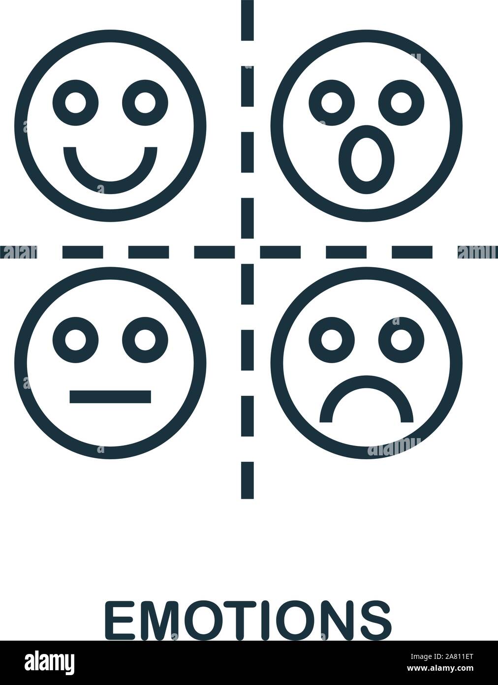 Emotionen Symbol Umrisse Stil. Dünne Linie kreative Emotionen Symbol für Logo, Grafik Design und mehr Stock Vektor