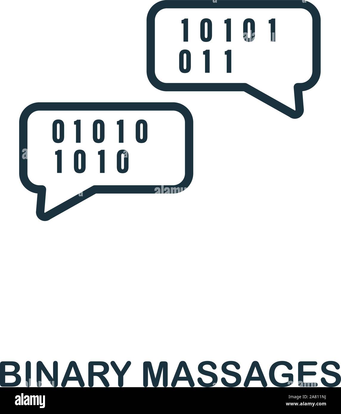 Binäre Massagen Symbol Umrisse Stil. Dünne Linie kreative Binäre Massagen Symbol für Logo, Grafik Design und mehr Stock Vektor