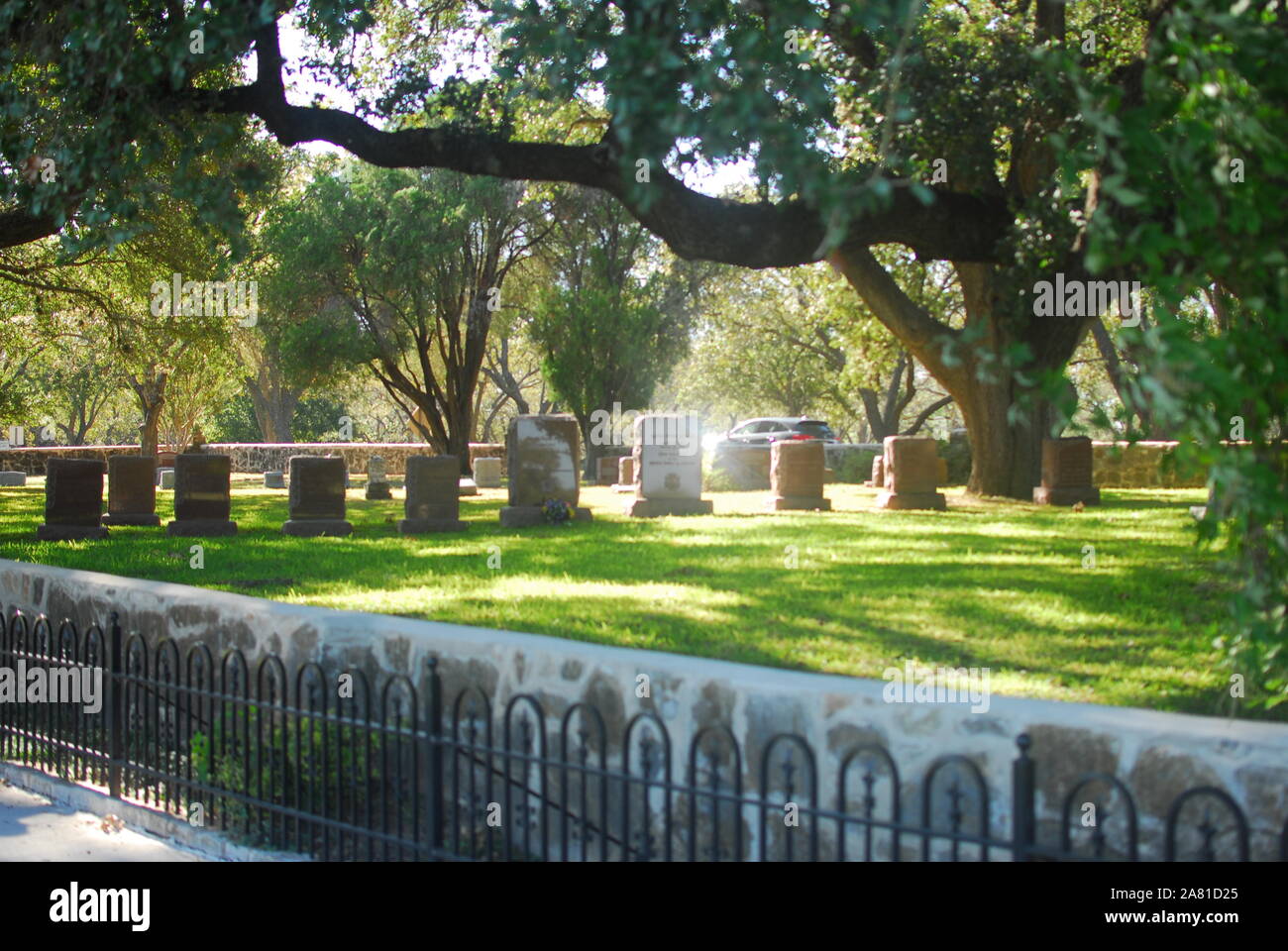 Die Grabstätte von Lyndon B Johnson und Claudia Alta 'Lady Bird Johnson". Stockfoto