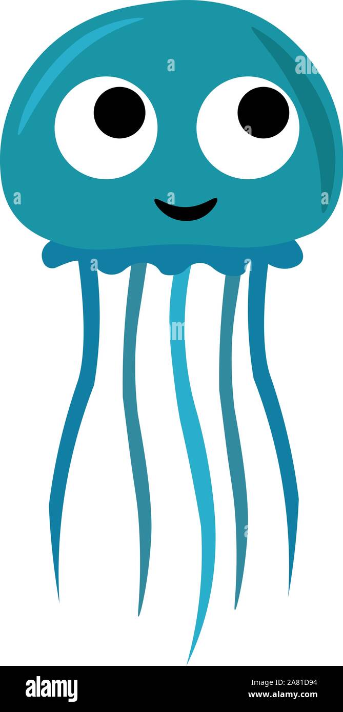 Quallen, Illustration, Vektor auf weißem Hintergrund. Stock Vektor