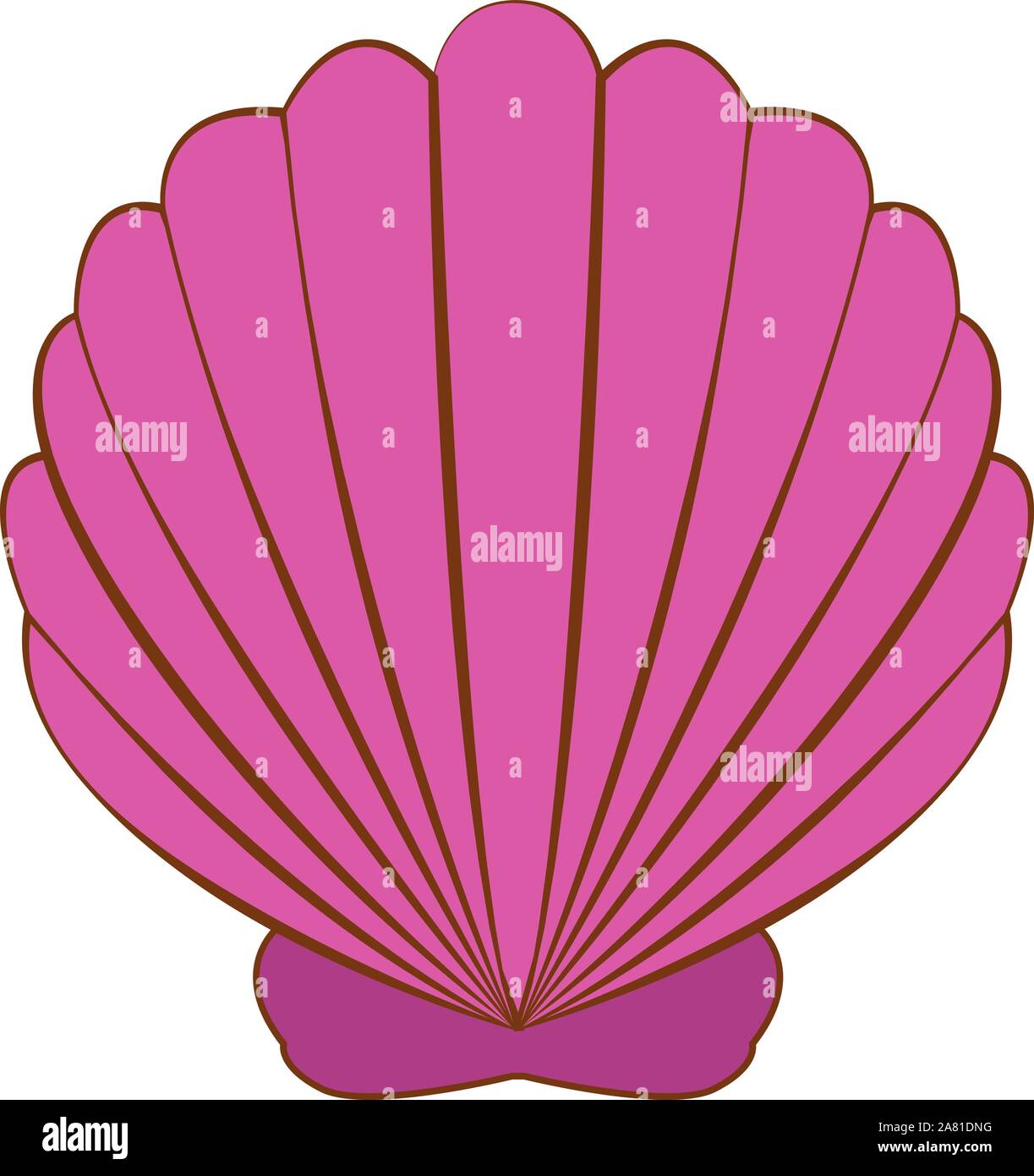 Pink Shell, Illustration, Vektor auf weißem Hintergrund. Stock Vektor