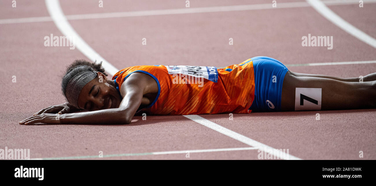 DOHA - Katar OKT 5: Sifan Hassan von den Niederlanden konkurrieren in der 1500m-Finale am Tag 9 der 17. IAAF Leichtathletik WM 2019, Kalifa Stockfoto