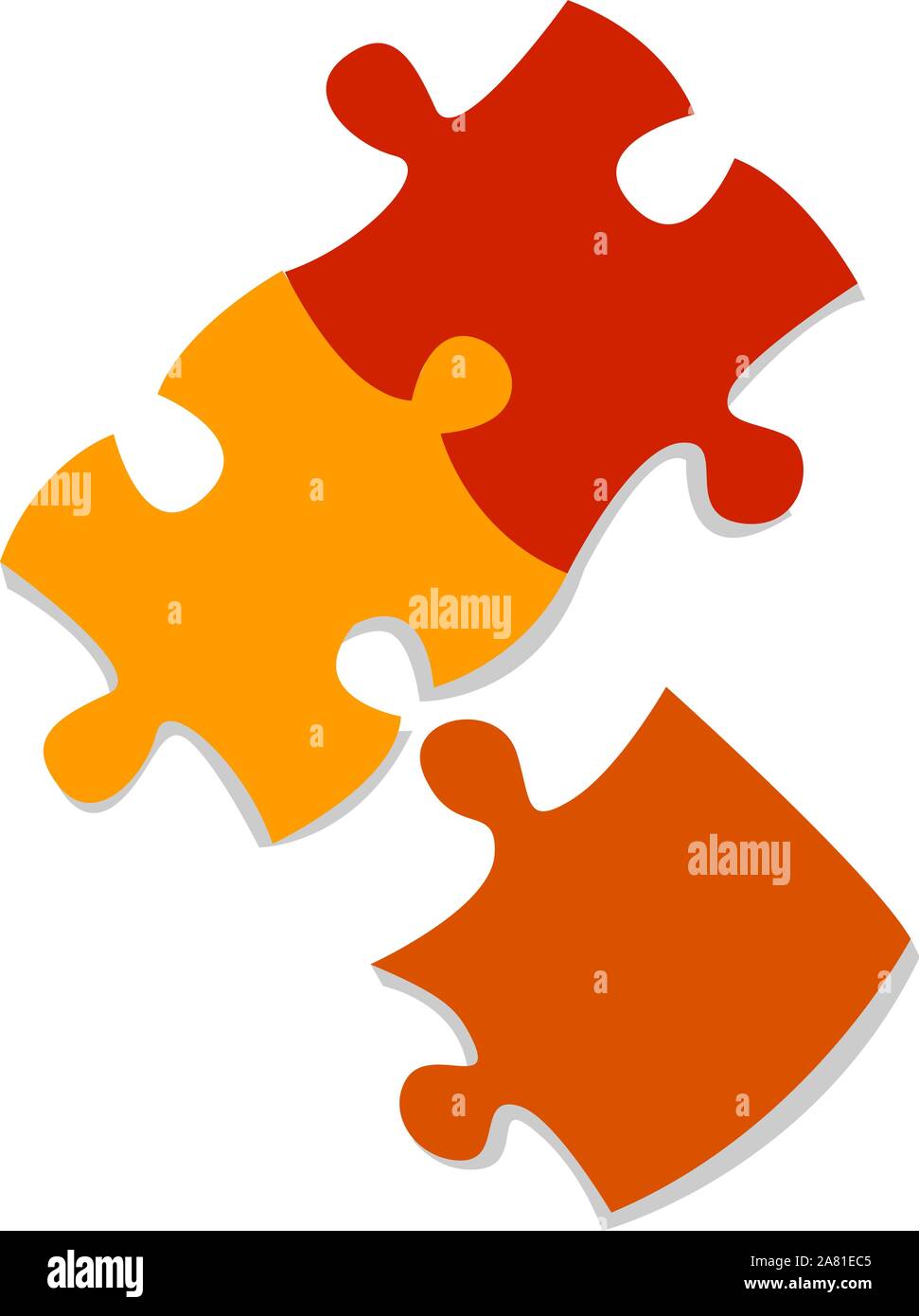 Puzzleteile, Illustration, Vektor auf weißem Hintergrund. Stock Vektor