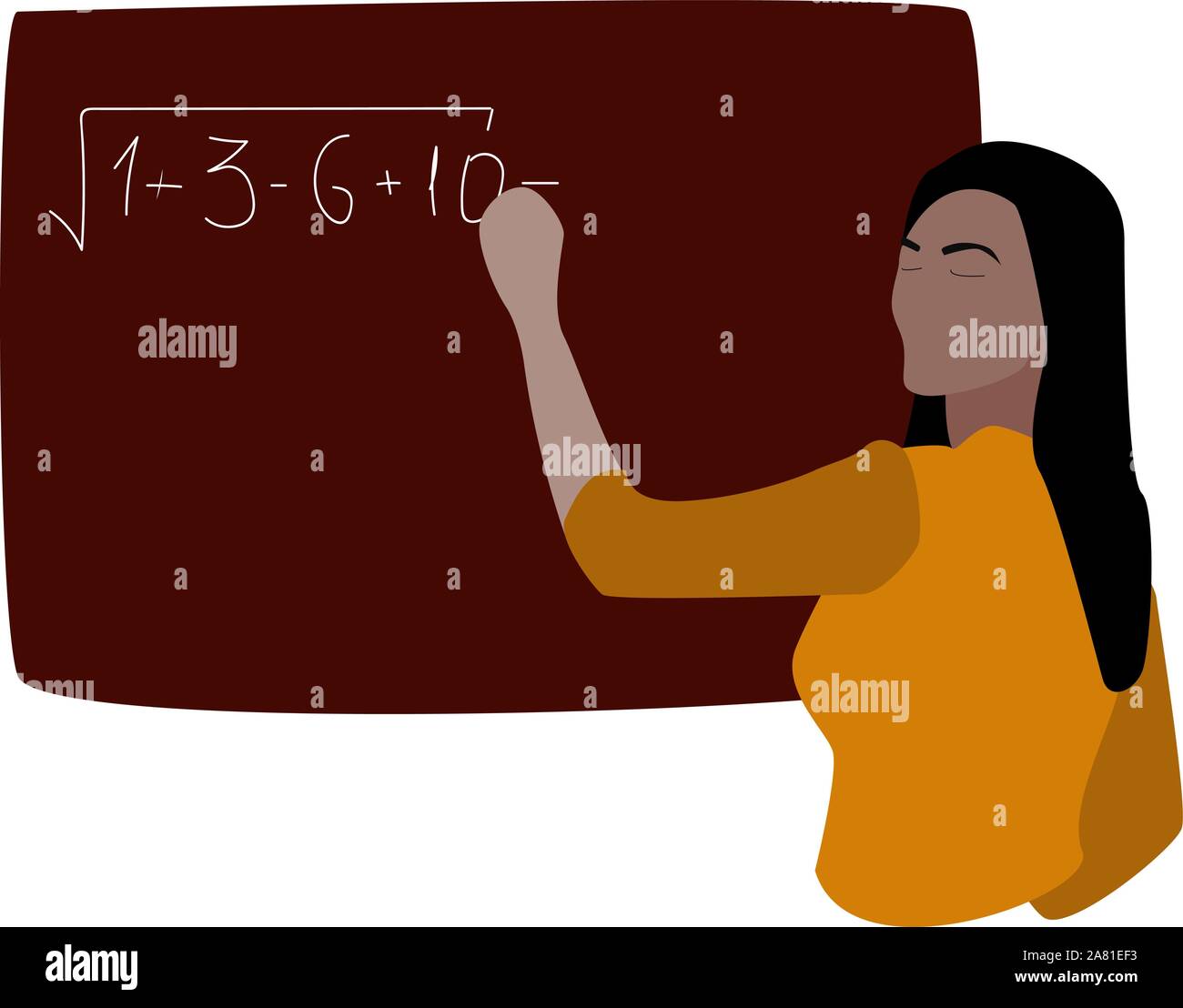 Mathelehrer, Illustration, Vektor auf weißem Hintergrund. Stock Vektor