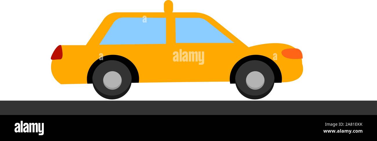 Taxi Auto, Illustration, Vektor auf weißem Hintergrund. Stock Vektor