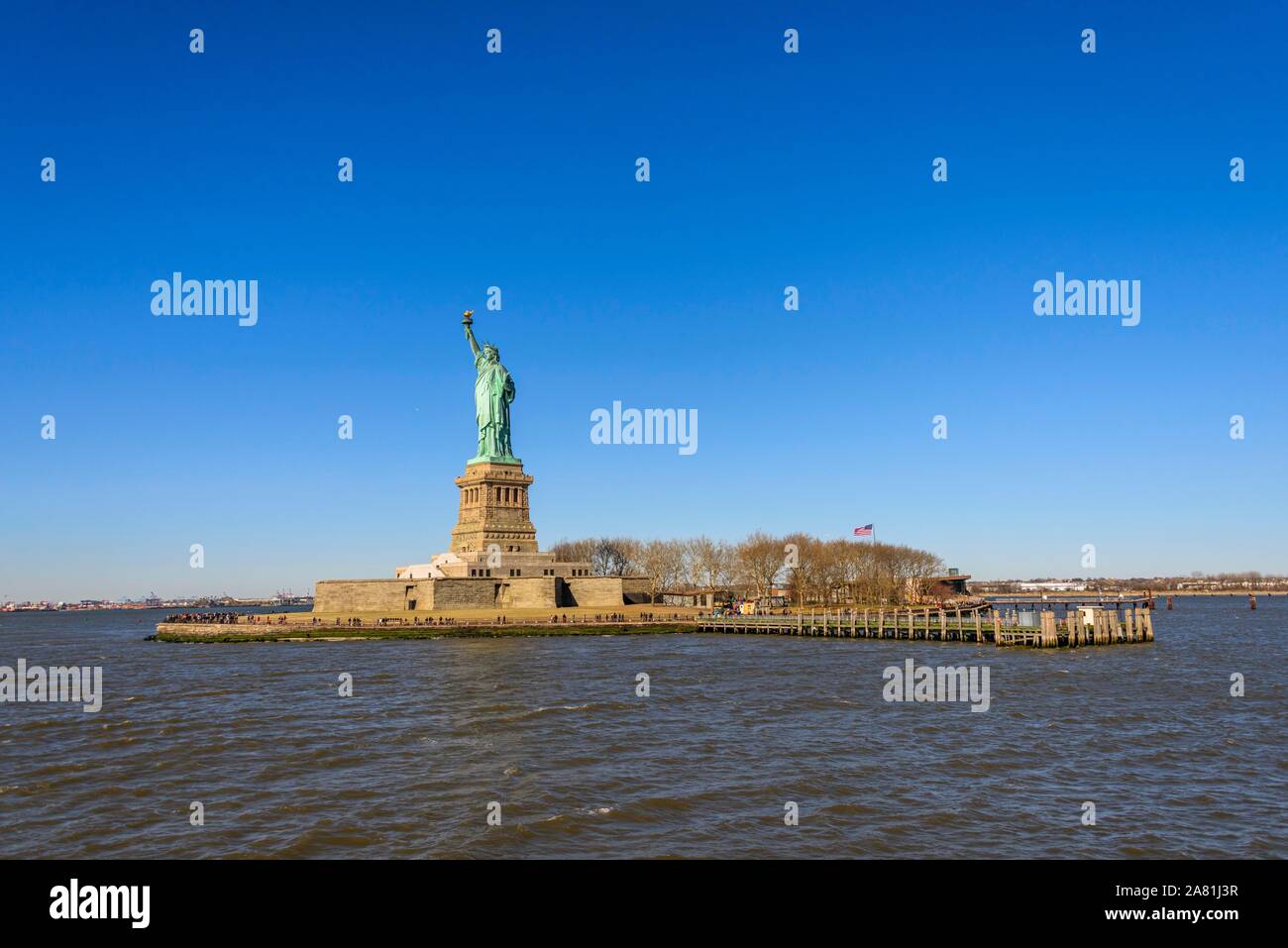 Freiheitsstatue die Freiheitsstatue, Liberty Island, Freiheitsstatue National Monument, New York City, New York, USA Stockfoto