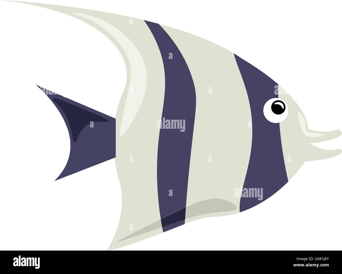 Angelfish, Illustration, Vektor auf weißem Hintergrund. Stock Vektor