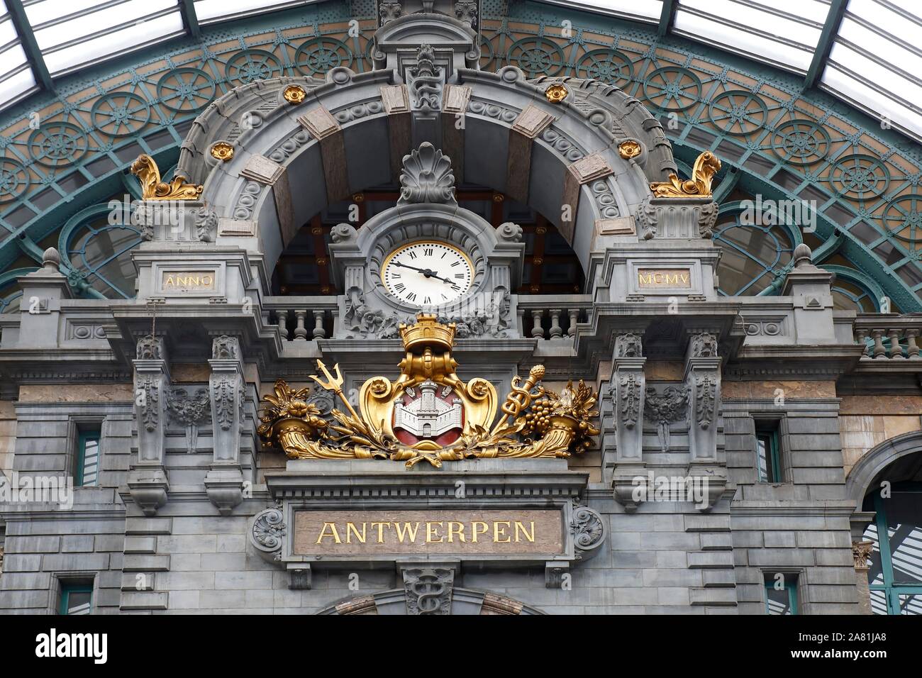 Alter Bahnhof, historische Station Antwerp-Centraal, Antwerpen, Belgien Stockfoto