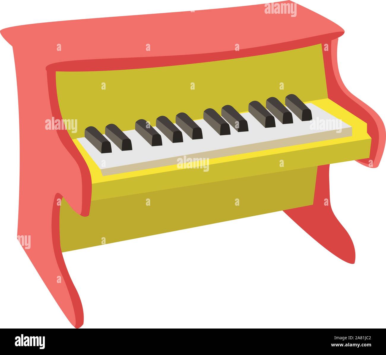 Baby piano Spielzeug, Illustration, Vektor auf weißem Hintergrund. Stock Vektor