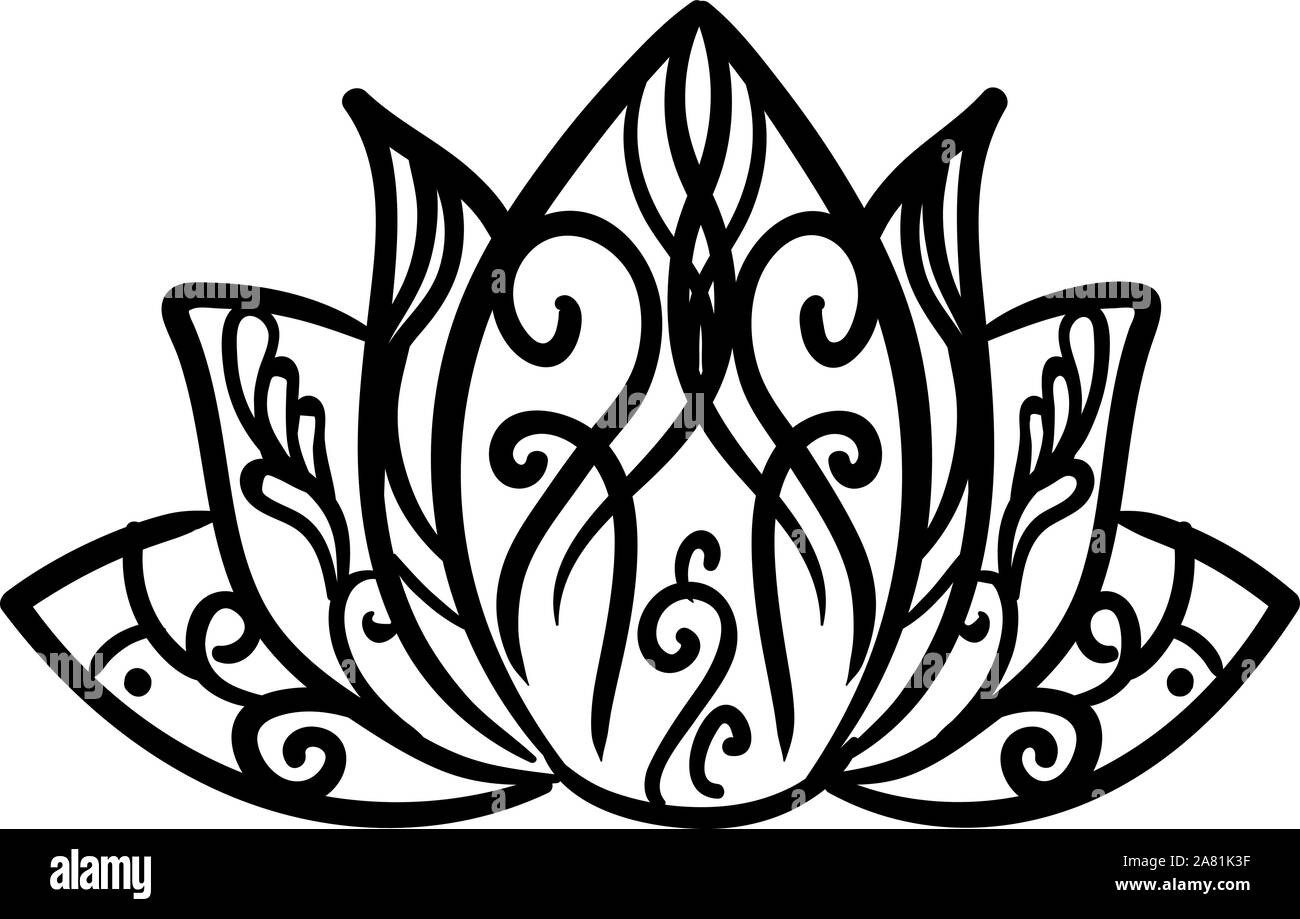 Dekorative Lotus, Illustration, Vektor auf weißem Hintergrund. Stock Vektor
