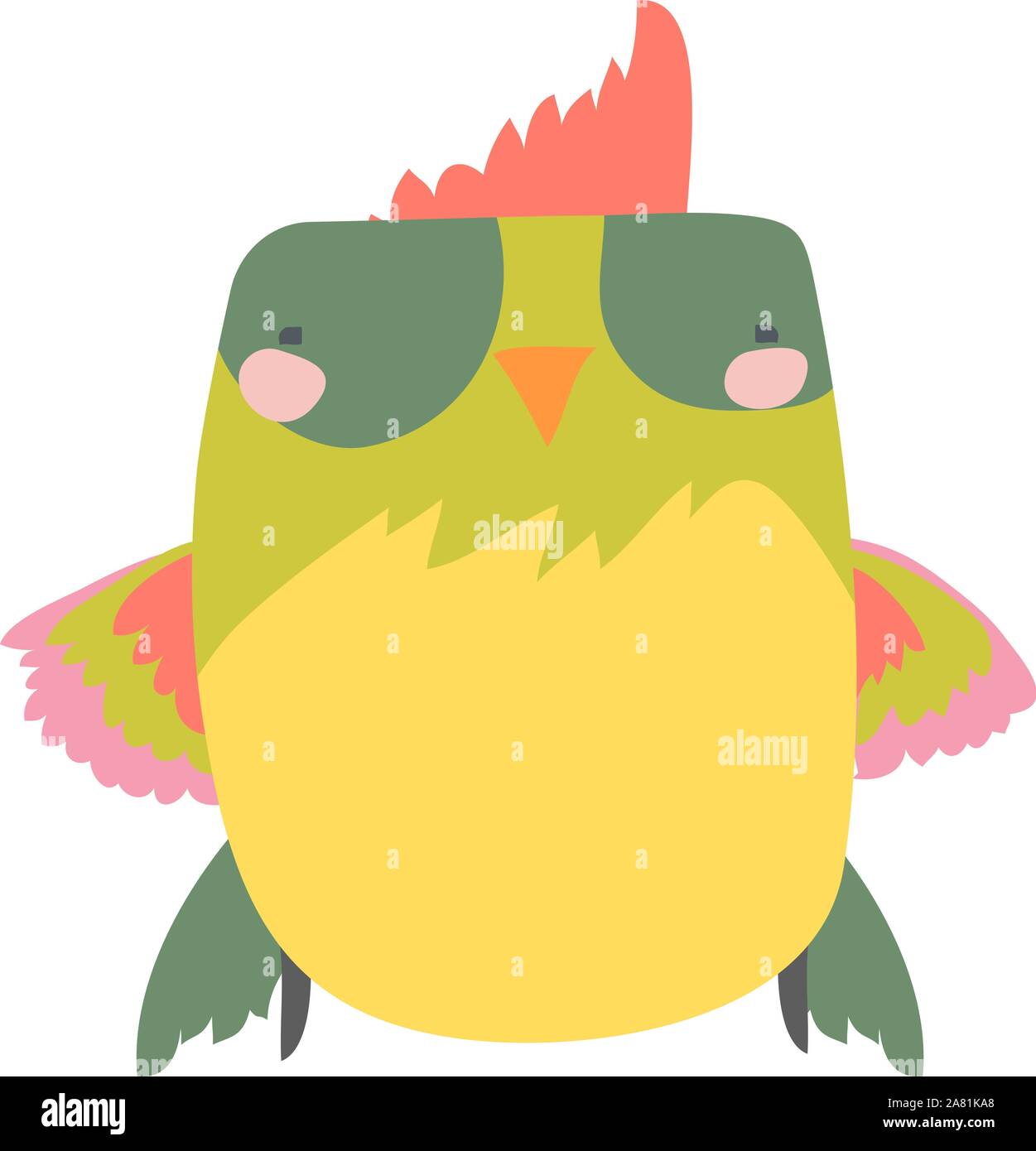 Bunte Papagei, Illustration, Vektor auf weißem Hintergrund. Stock Vektor