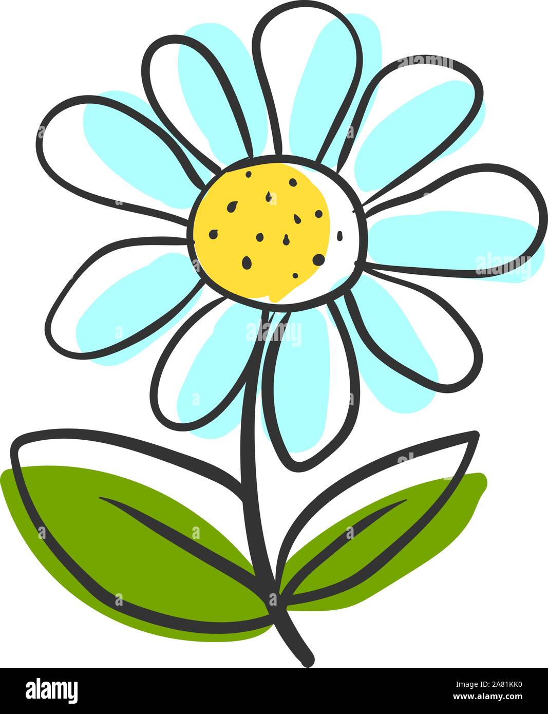 Blume Zeichnen, Illustration, Vektor auf weißem Hintergrund. Stock Vektor