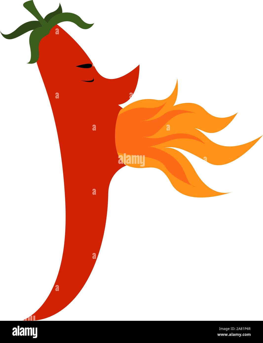 Sehr hot pepper, Illustration, Vektor auf weißem Hintergrund. Stock Vektor