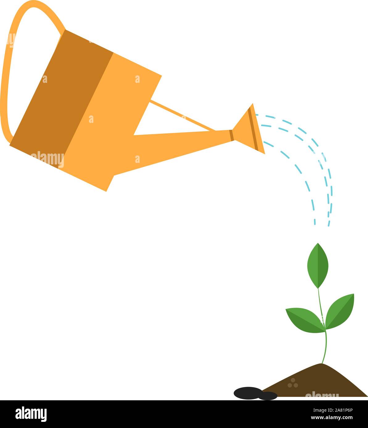 Gießkanne, Illustration, Vektor auf weißem Hintergrund. Stock Vektor