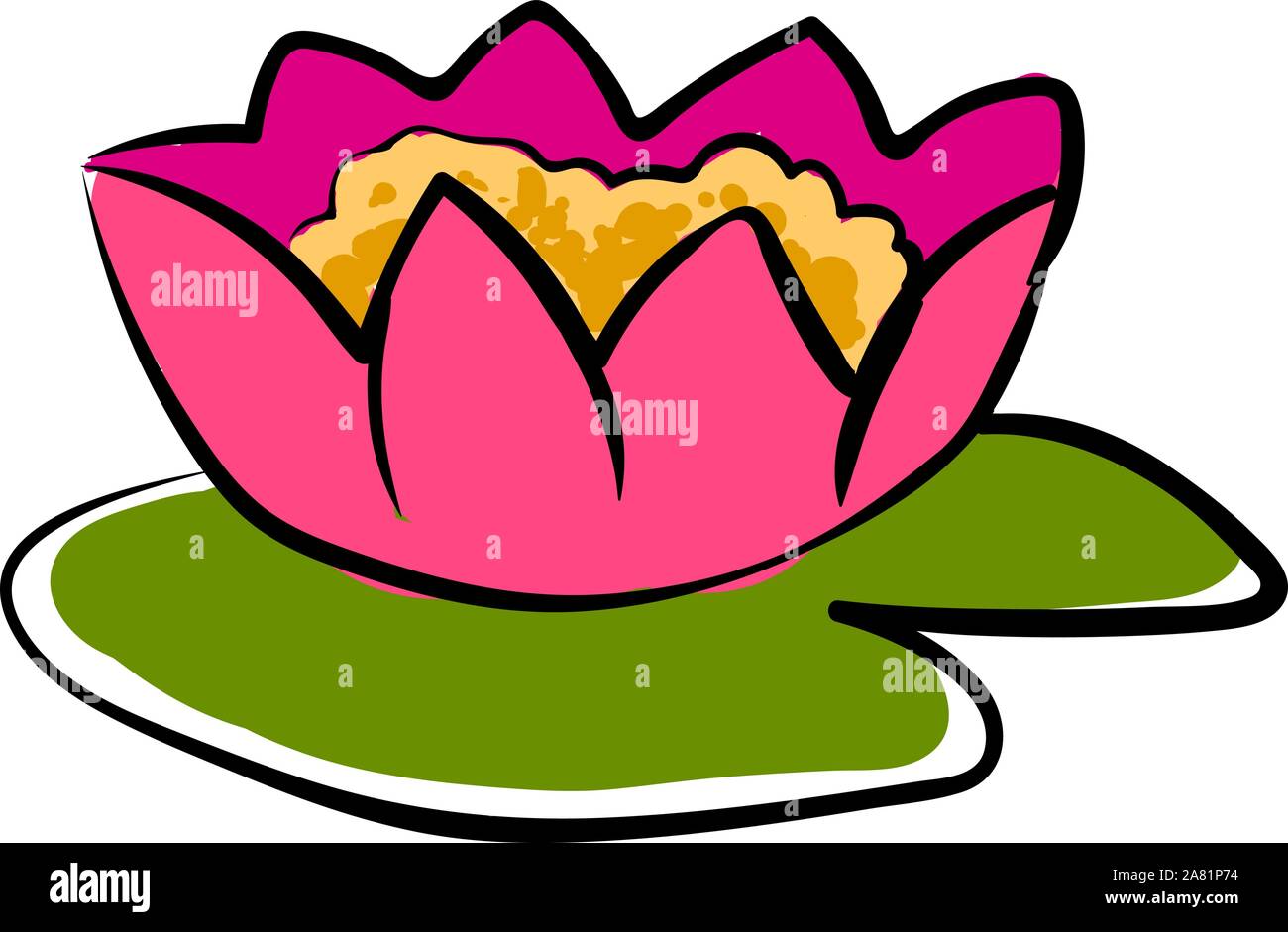 Seerose, Illustration, Vektor auf weißem Hintergrund. Stock Vektor