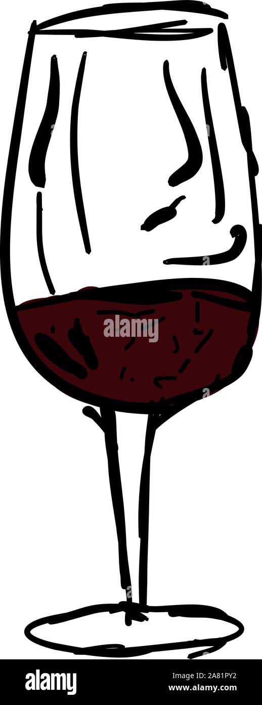 Glas halb voll, Illustration, Vektor auf weißem Hintergrund. Stock Vektor