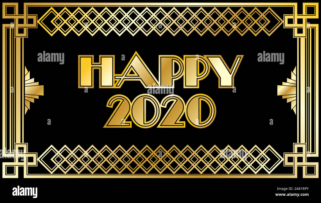 2020 Neue Jahre Countdown Uhr ändern Ziffer mit festlichen Hintergrund und gold Typ Stockfoto